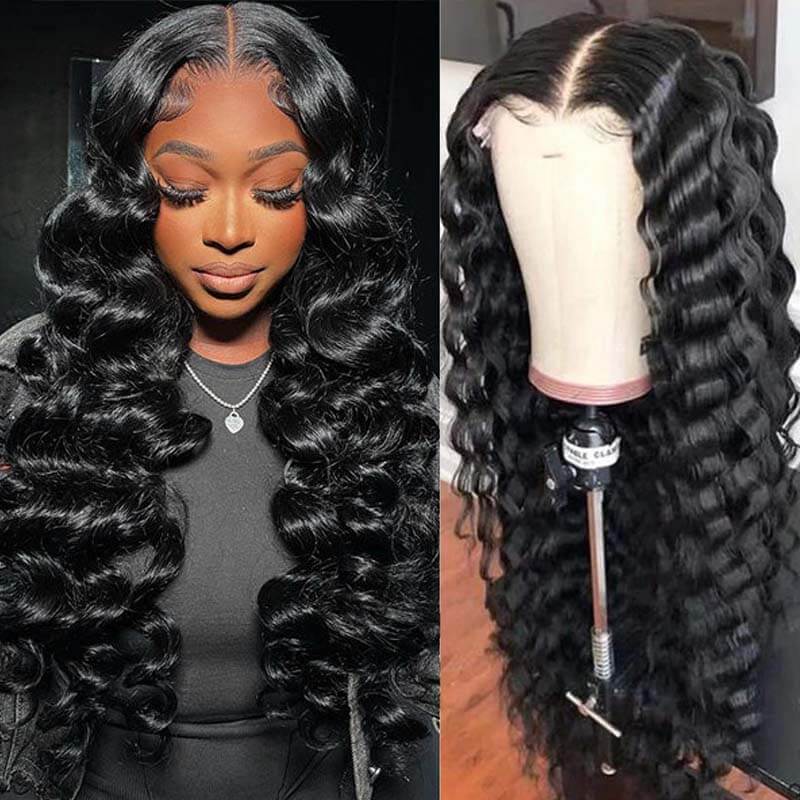 Eullair Wear and Go Glueless Human Hair Wigs - 9x6 Parting Max, Bye Bye Knots Lace Front, Pre-Bleached & Pre-Plucked Loose Deep Wave Wig for Everyday Wear & Special Occasions