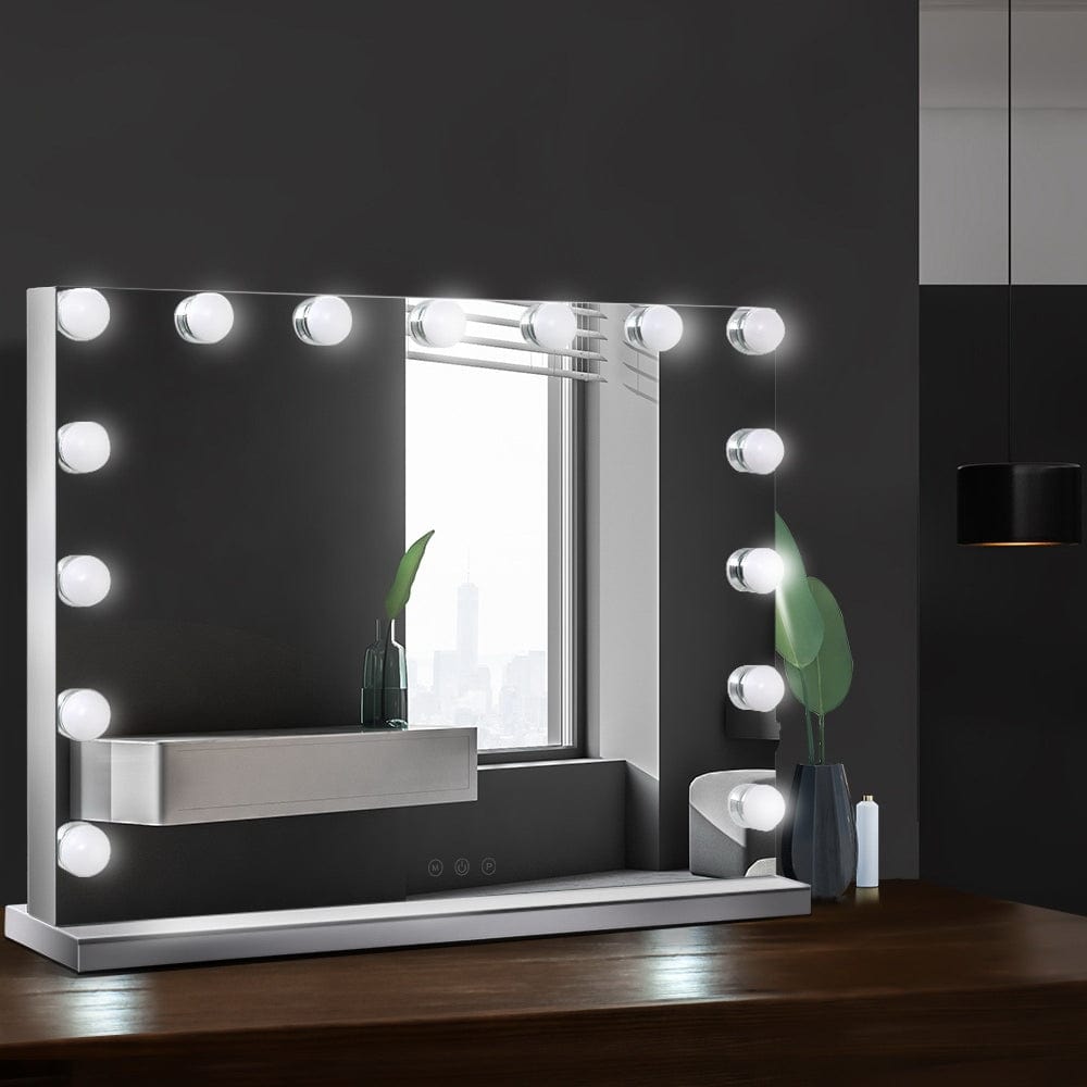 Embellir Hollywood Vanity Mirror with Lights - 58X46cm Wall Mounted Makeup Mirror, 15 LED Dimmable Lighted Mirror for Bathroom, Bedroom & Dressing Room