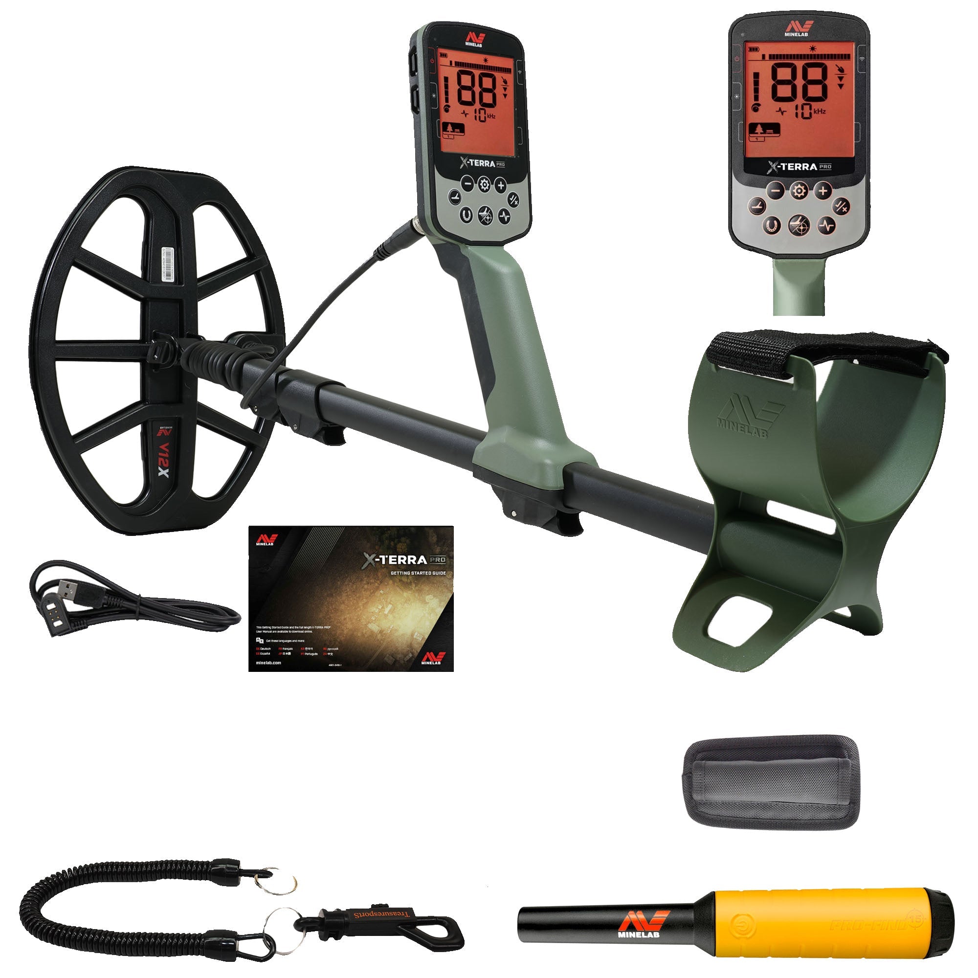 Minelab X-TERRA PRO Metal Detector with PRO-FIND 15 Pinpointer - Professional Gold & Treasure Hunting Equipment for Beach, Field & Outdoor Adventures