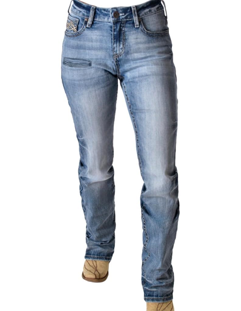 Cowgirl Tuff Western Jeans for Women - Slay 34 Regular Dark Wash JSLAYY - Perfect for Rodeo, Ranch Work & Country Fashion
