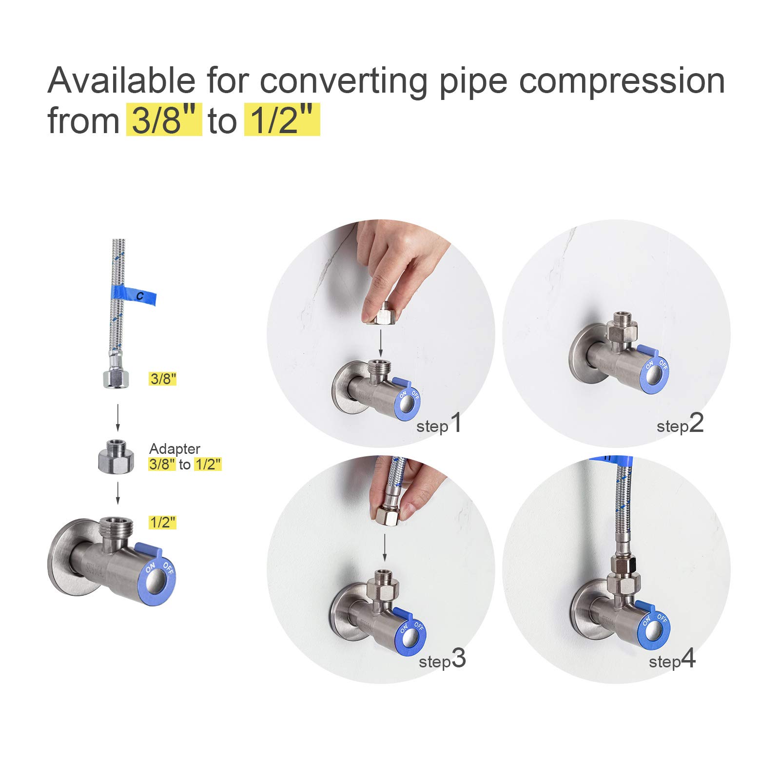 Stainless Steel Pull Down Sprayer Kitchen Faucet - Brushed Nickel High Arc Single Handle Single Hole Sink Faucet with 3/8” to 1/2” Adapter & 10