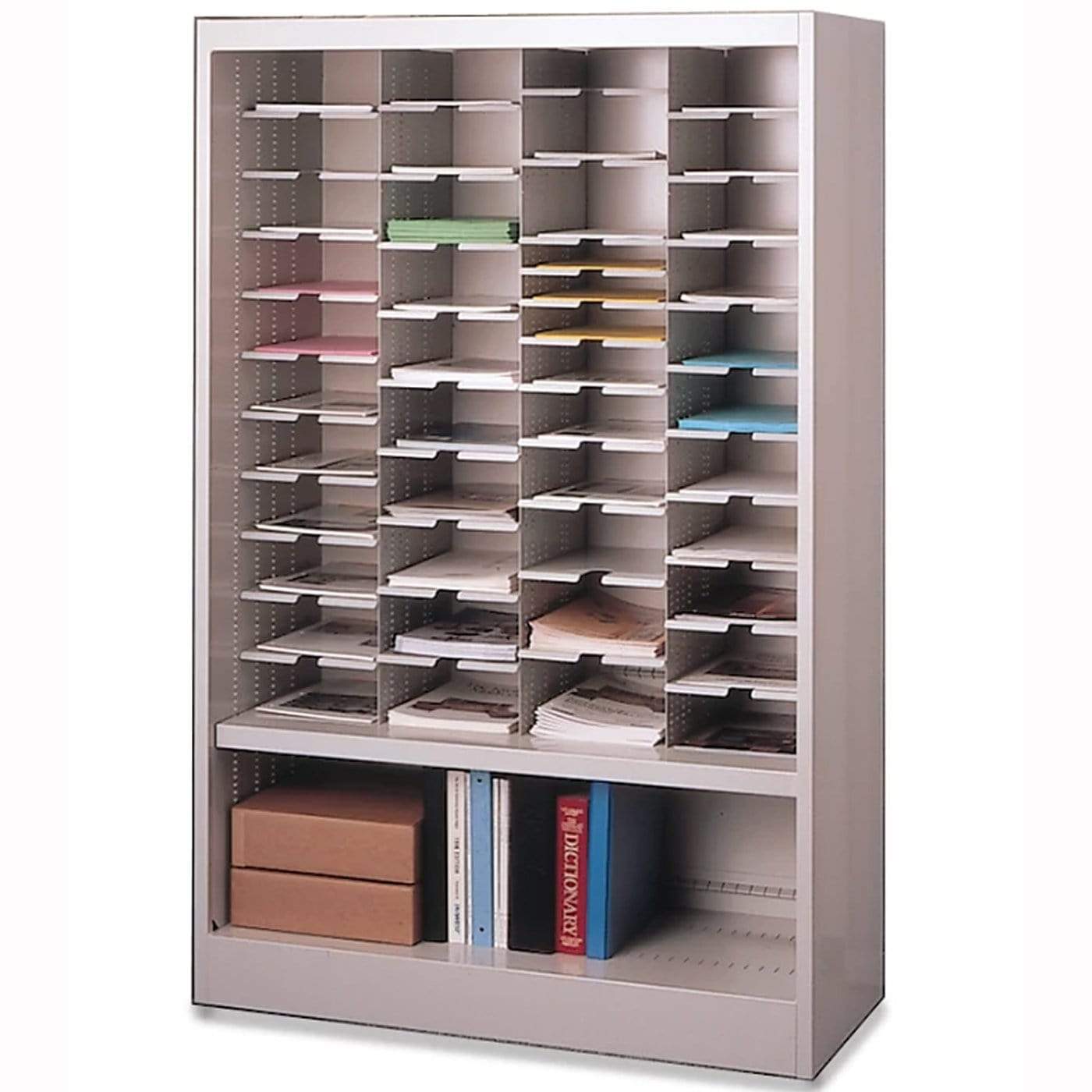 Safco Mayline 42x65 Inch File Cabinet with 44 Pockets in Pebble Gray - Perfect for Office Organization & Document Storage [Model 4265ND109]