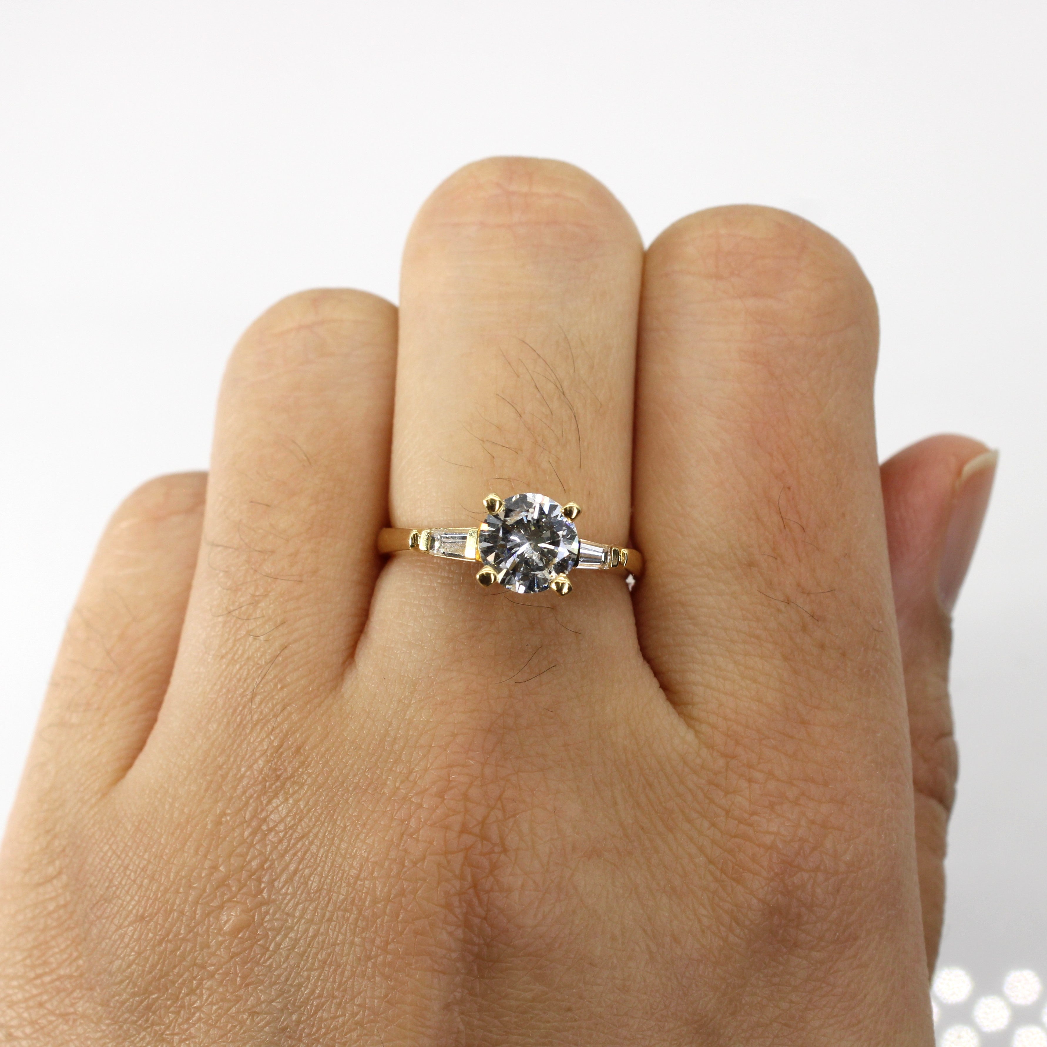 1.28ctw High Set Three Stone Diamond Ring - I1/I2 G/H Clarity & Color - Size 7 | Elegant Engagement, Wedding, Anniversary Jewelry Gift for Women