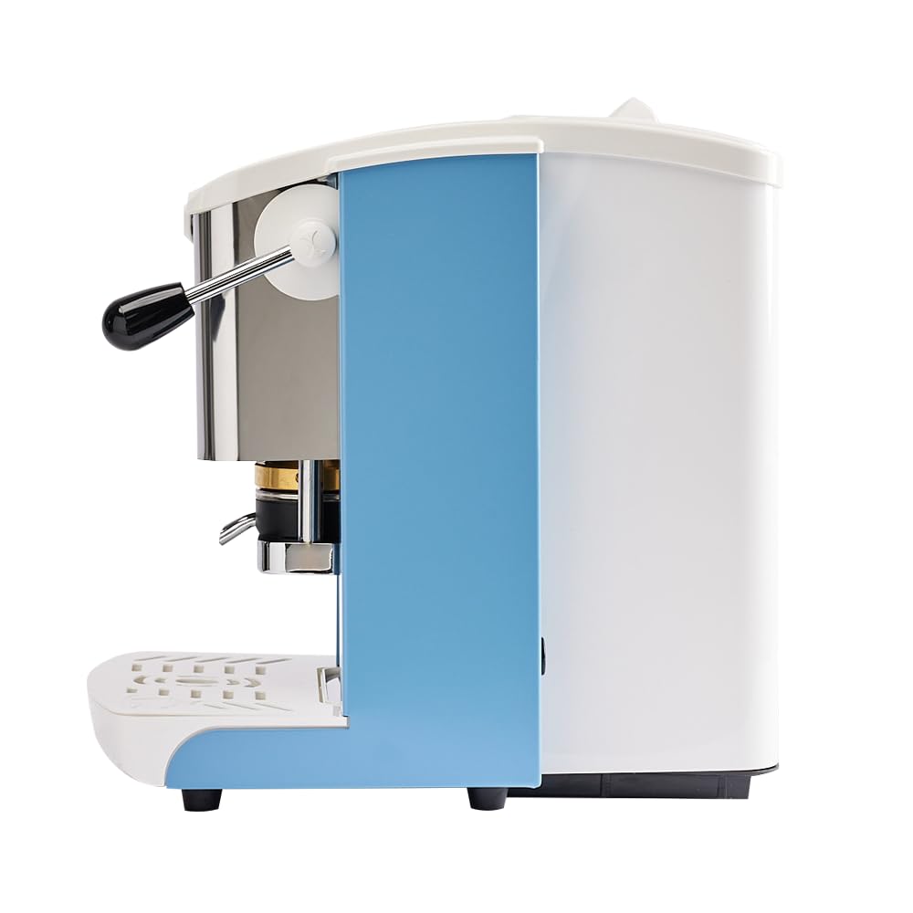 FABER Stainless Steel 44mm Capsule Coffee Machine | Adjustable Brass Hot Press | Compatible with ESE 44mm Pods | Perfect for Home, Office & Cafe Use (Turquoise, White)
