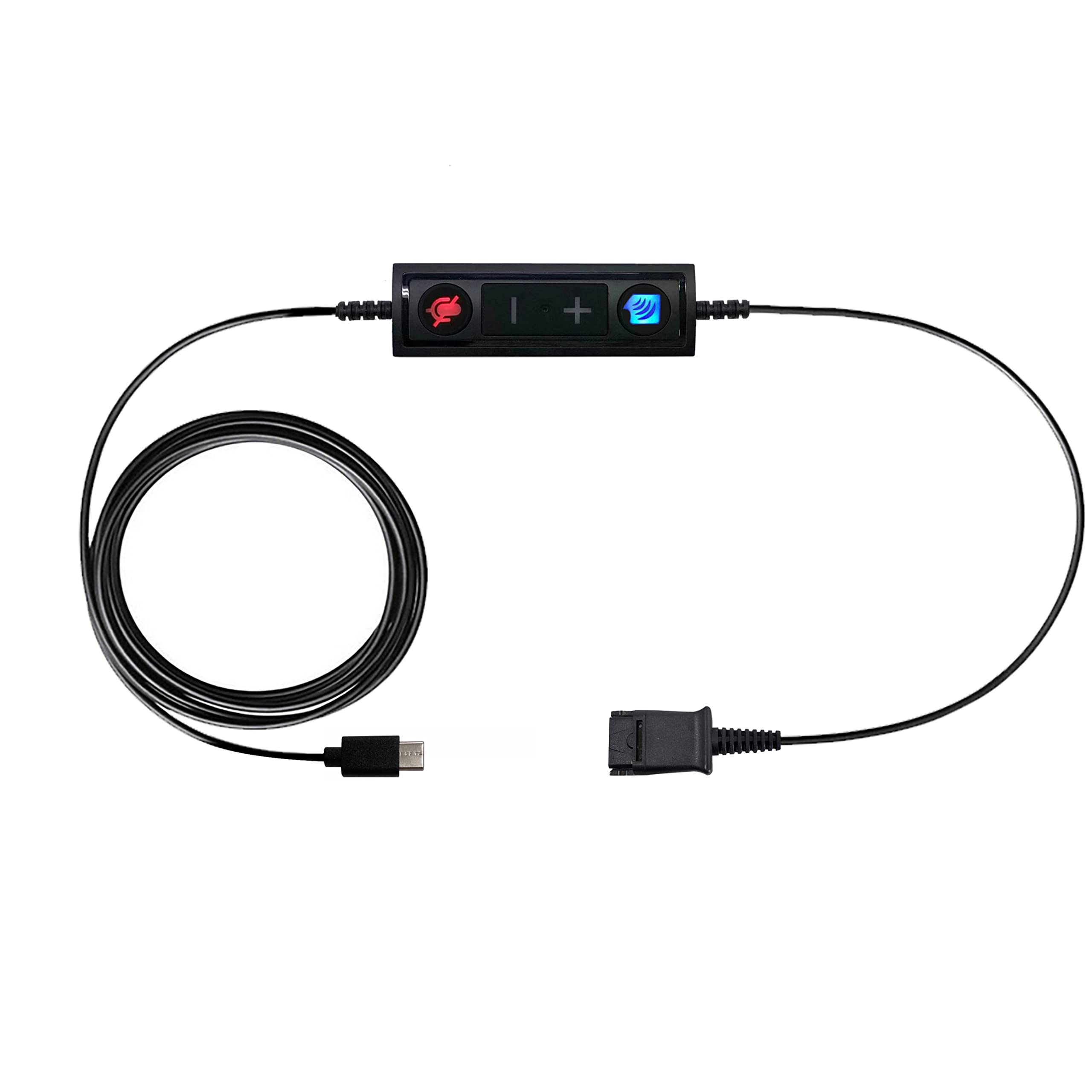 Plantronics Wired Headset QD to USB-C Adapter Cable with One-Touch Mute & Volume Control - Compatible with Any QD Headset for Office, Call Center & Remote Work