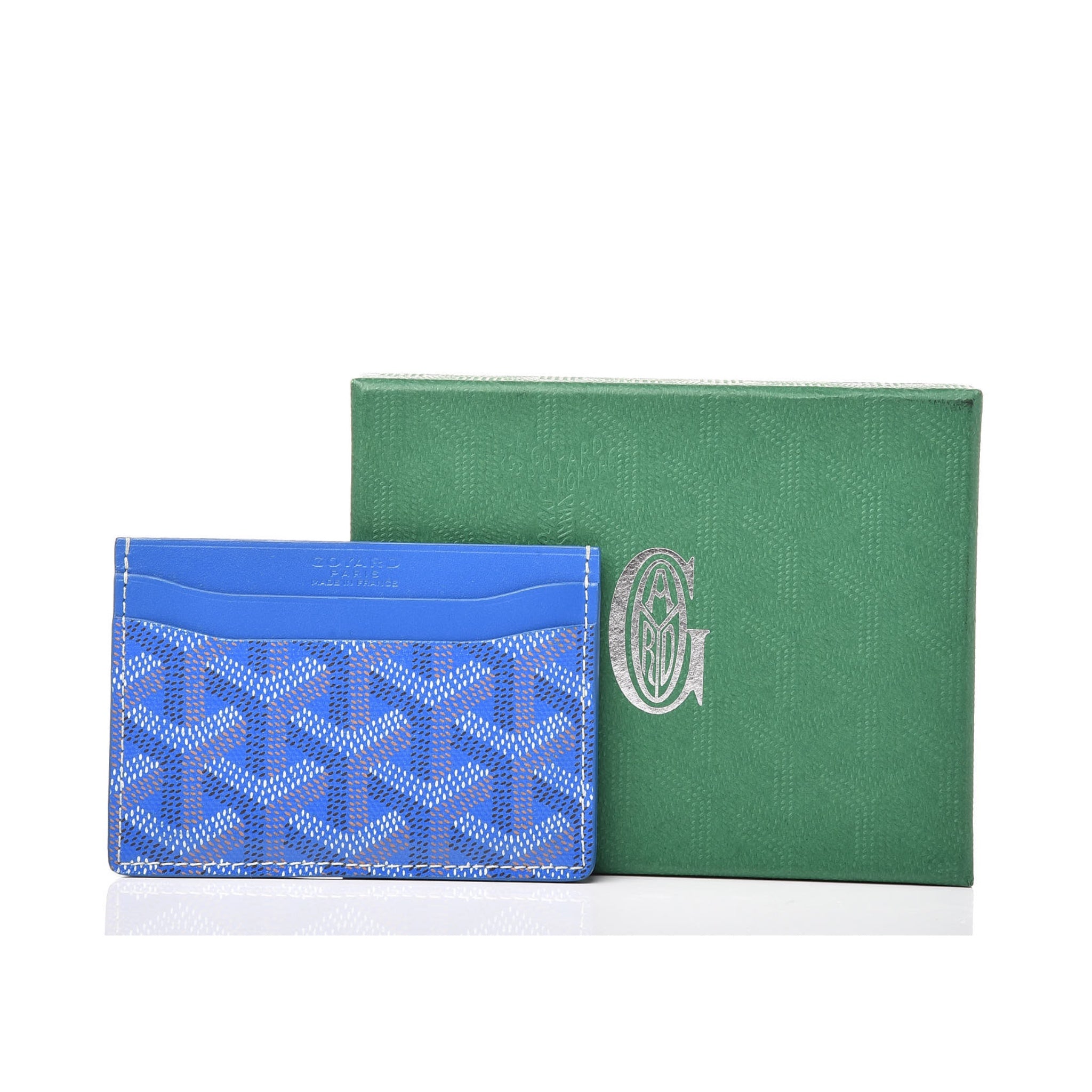 Goyard Saint Sulpice Sky Blue Leather Card Holder - Slim Wallet for Credit Cards & ID - Perfect for Everyday Use, Travel, and Business