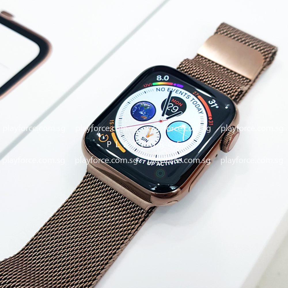 Apple Watch Series 4 40mm Stainless Steel with Cellular - Smartwatch for Fitness Tracking, Calls & Notifications - Perfect for Workouts, Business & Everyday Use