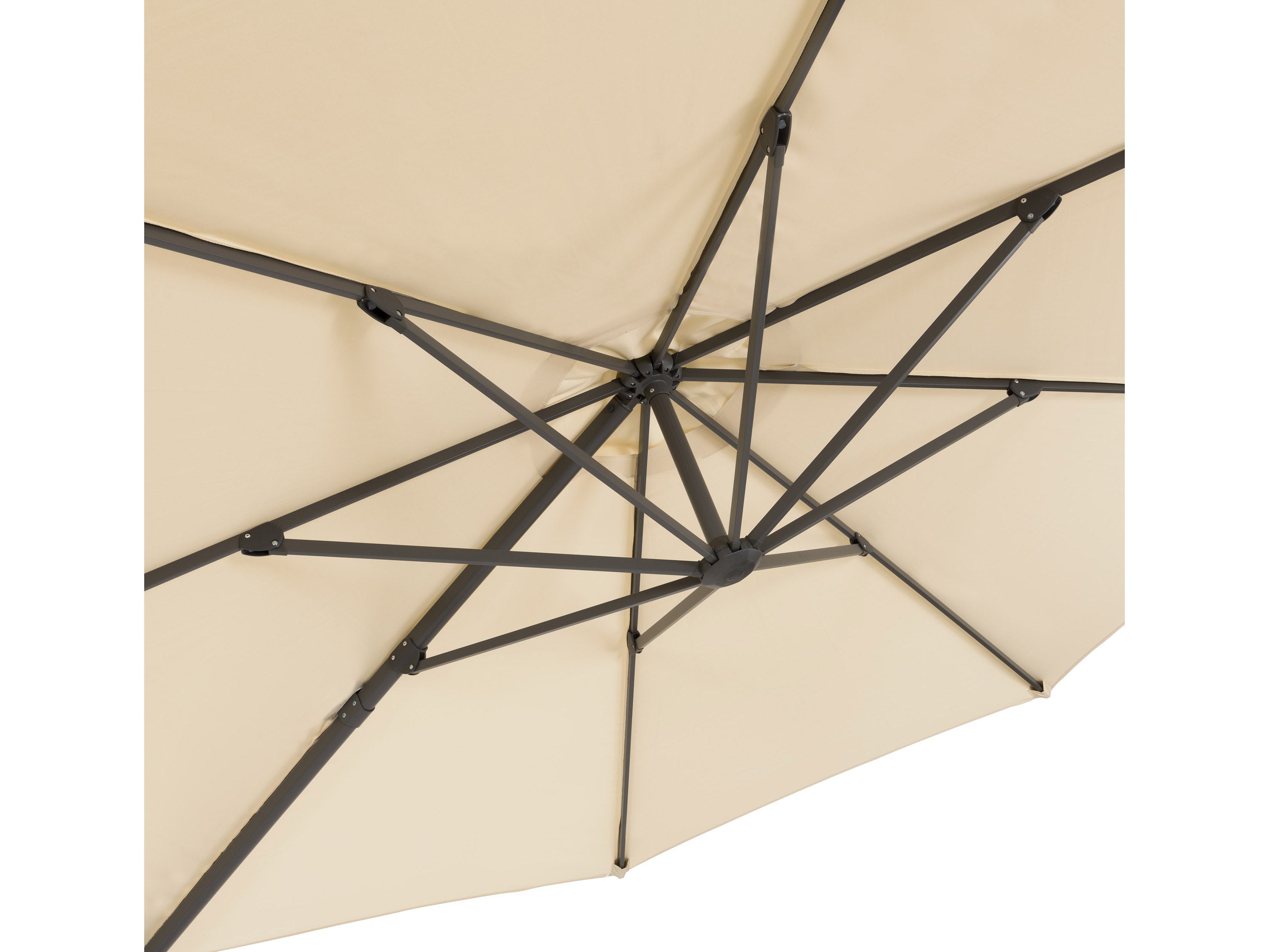 11.5ft Deluxe Offset Patio Umbrella in Warm White - Perfect for Poolside, Backyard, and Outdoor Dining Areas