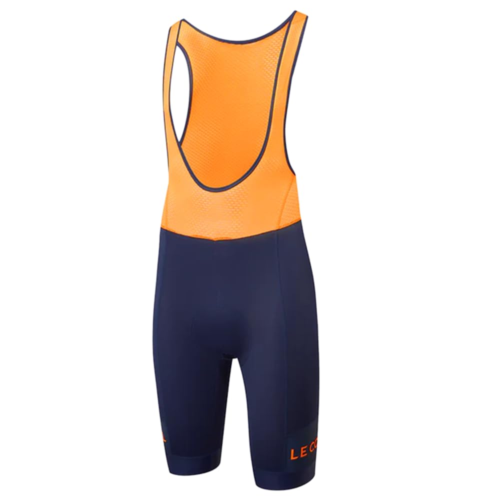 Men's Sport Bib Shorts II - Padded Chamois Cycling Shorts with Gel Inserts for Comfort & Performance | Navy/Saffron | X-Large | Perfect for Road Biking, Spinning & Long Distance Cycling