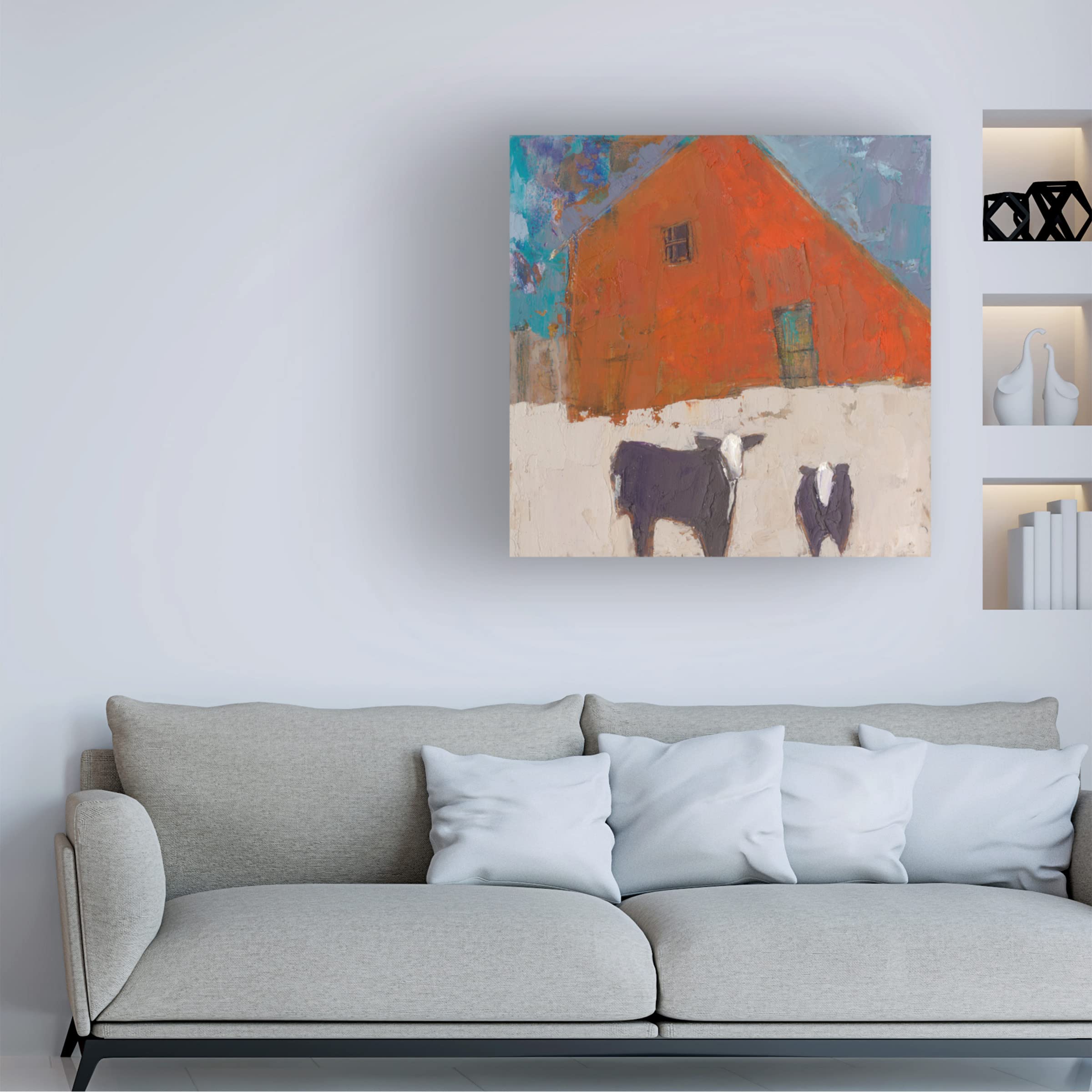 Trademark Fine Art 'Hazel Barn' Canvas Wall Art by Sue Jachimiec - Rustic Farmhouse Decor for Living Room, Bedroom & Office