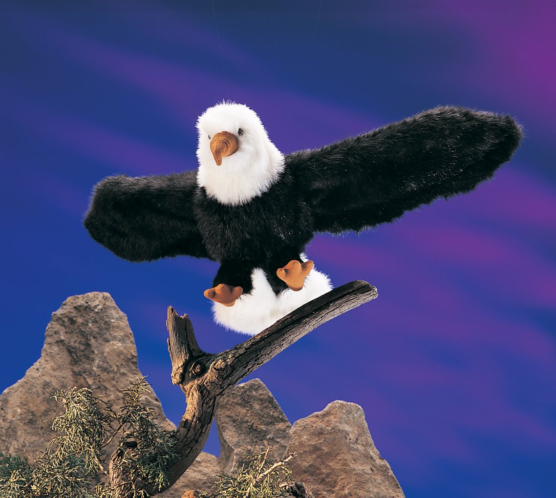 Folkmanis Eagle Hand Puppet - Realistic Bird Puppet for Kids & Adults - Interactive Storytelling, Educational Toy, Gift for Animal Lovers - Perfect for Playtime, Classroom & Theater Performances