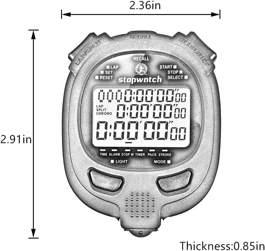 Digital Stopwatch Timer - Precision Sports Stopwatch for Track, Swimming & Fitness Training - Ideal for Coaches, Athletes & Timekeeping