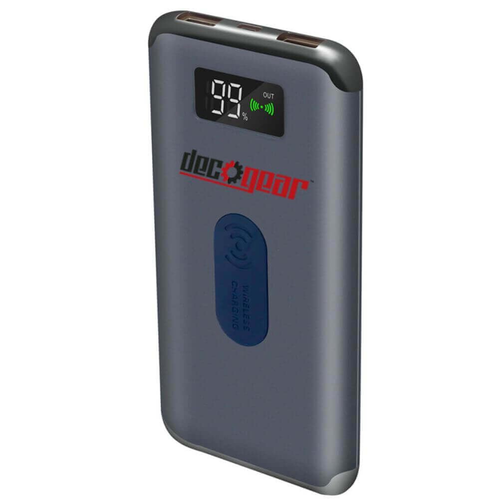 Deco Gear 8000mAh Wireless Power Bank with Fast Charging - Portable Charger with Digital Display & USB-C Cable - Compatible with iPhone, Samsung, AirPods - Perfect for Travel, Camping, and Emergency Power Backup