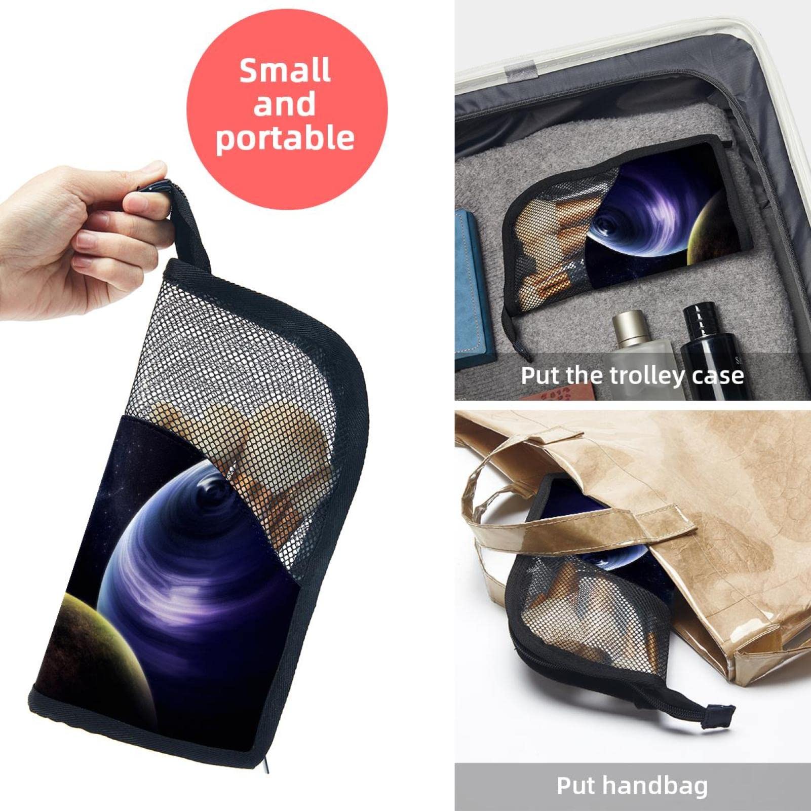 12-Piece Space Planet Nebula Makeup Brush Organizer Bag - Portable Cosmetic Brush Holder Case for Travel & Home Storage - Perfect for Makeup Artists & Beauty Enthusiasts