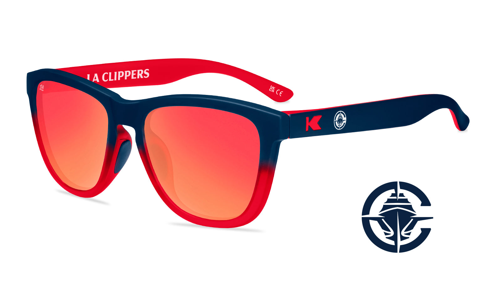 LA Clippers Official NBA Team Logo Sunglasses - UV Protection Polarized Sports Shades for Men & Women - Perfect for Basketball Games, Outdoor Activities & Fan Gear