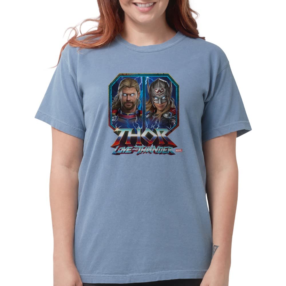 Thor Lightning Duo Women's Comfort Colors T-Shirt - Soft Cotton Tee for Marvel Fans | Perfect for Cosplay, Comic Con & Casual Wear