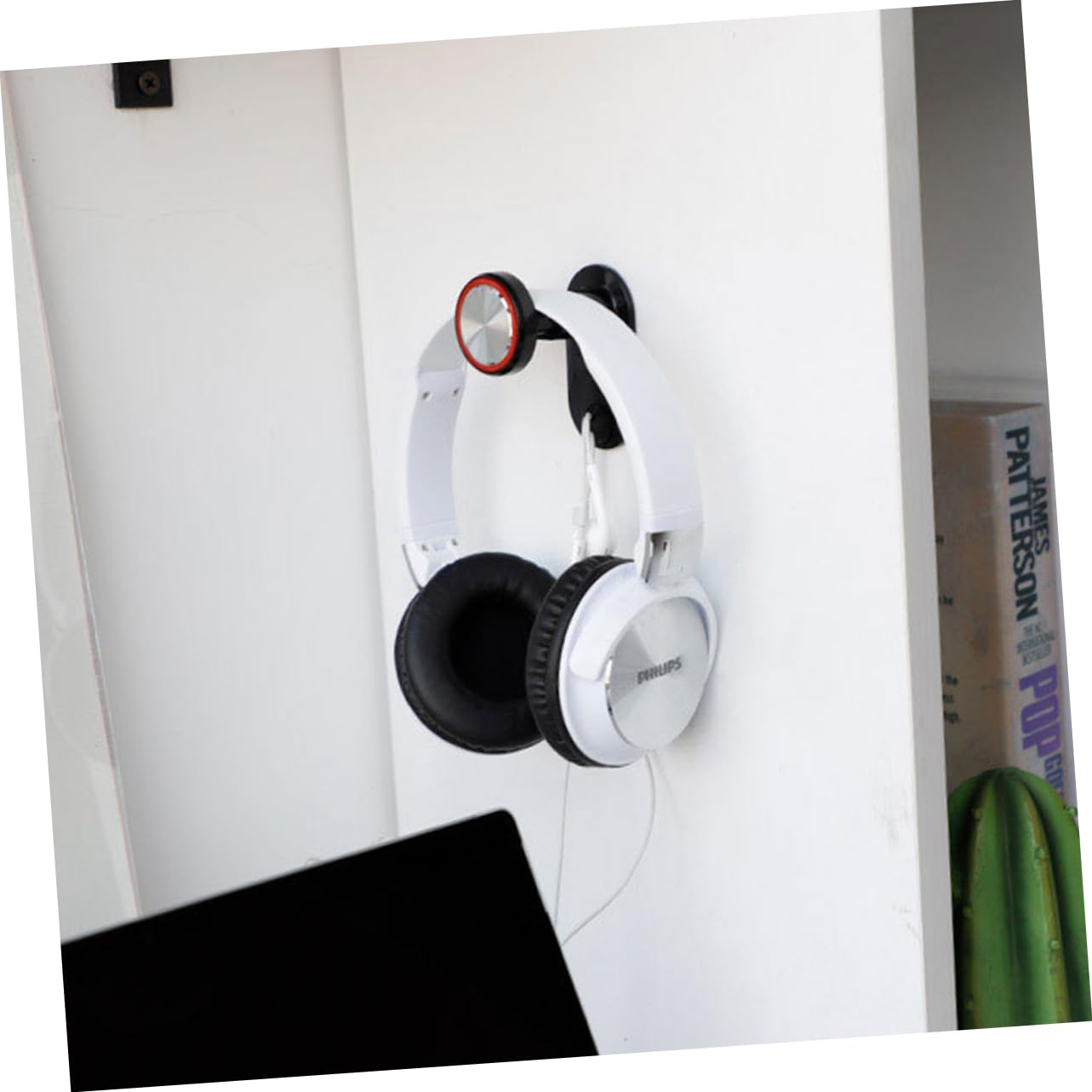 Mikikit 2 Pack Extendable Headphone Stand with Adhesive Hook - Space Saving Headset Holder for Desk, Bookshelf, Office, Gaming Setup & Home Organization