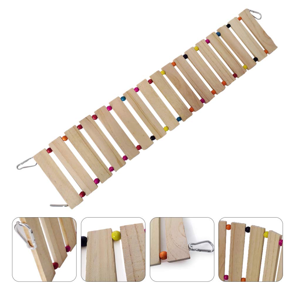 Balacoo Natural Wood Parrot Swing & Ladder Toy - Bird Stand, Perch & Climbing Toy for Parrots, Cockatiels, Lovebirds - Perfect for Bird Cages, Aviaries & Chicken Coops