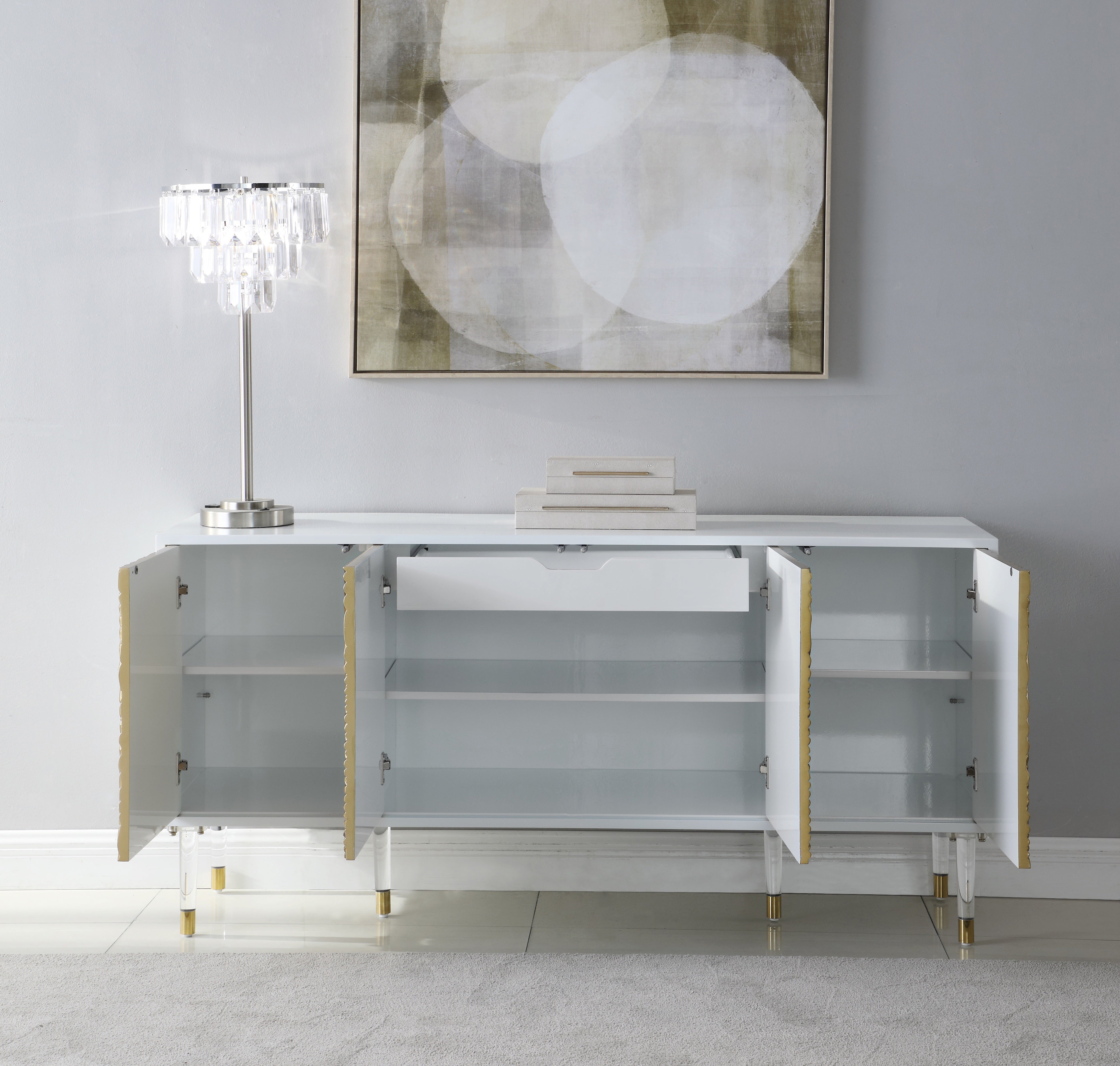 Bellissimo Modern Sideboard Buffet Cabinet - Stylish Storage for Dining Room, Living Room & Entryway | Perfect for Home Decor & Organization