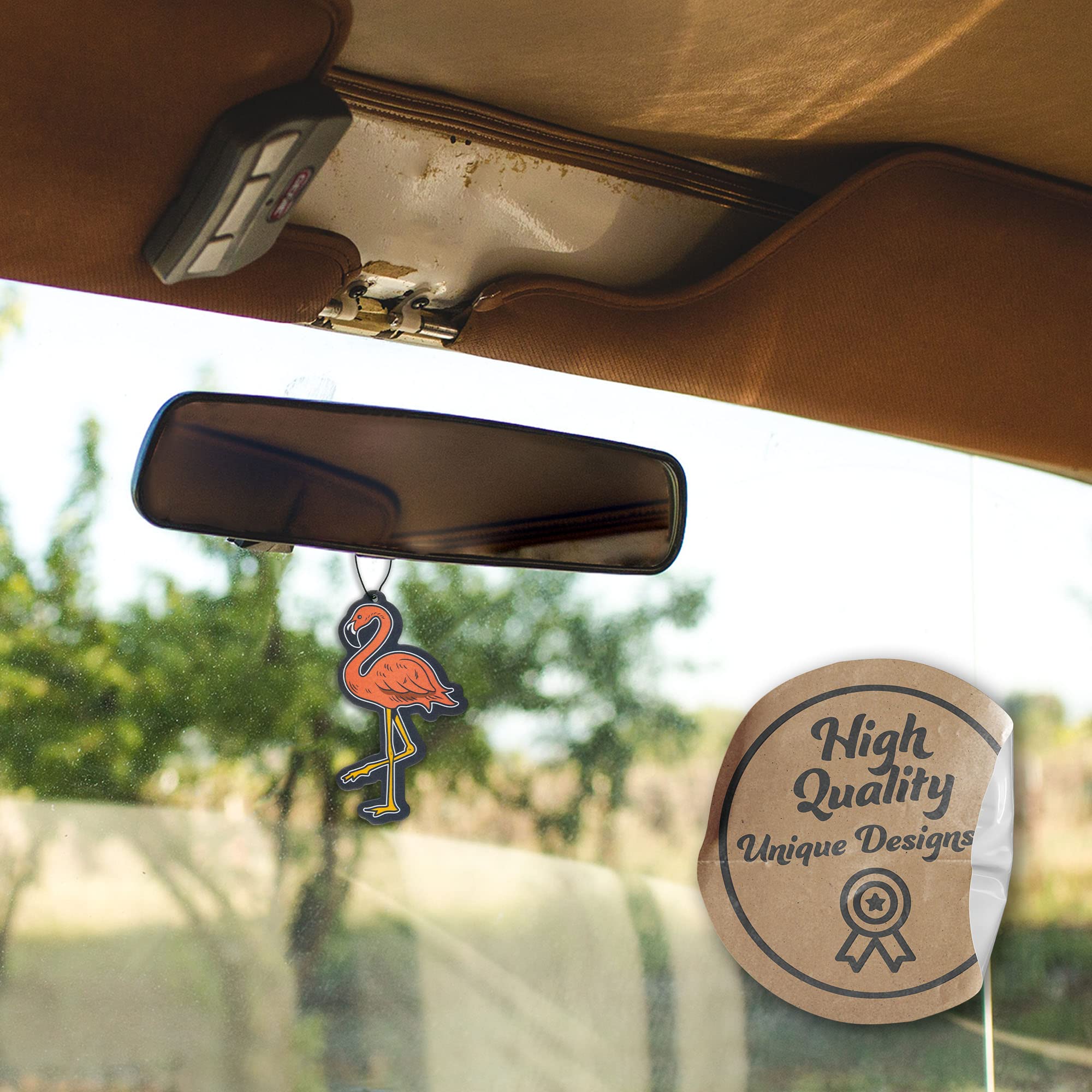 Premium Flamingo Car Air Freshener 3 Pack - Natural Essential Oil Scent | Long-Lasting Fragrance for Cars, Trucks & SUVs | Perfect for Road Trips, Commuting & Gifts