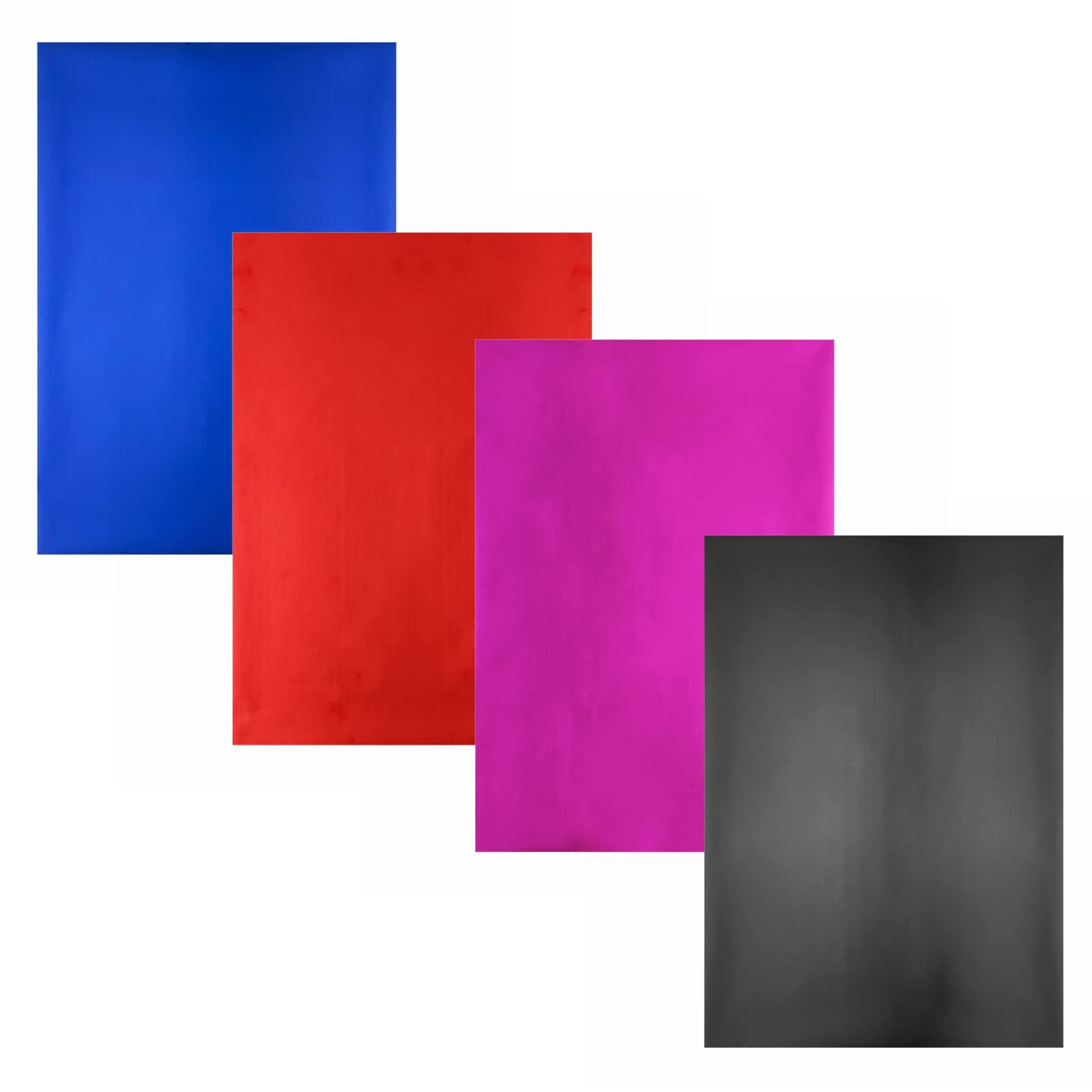200 PCS Red Blue Black Plum 4 Colors Hot Foil Paper Set - Toner Reactive Foil Sheets for Laser Printer & Laminator (20x29cm) - Perfect for Scrapbooking, Card Making, DIY Albums, Gift Wrapping and Craft Projects