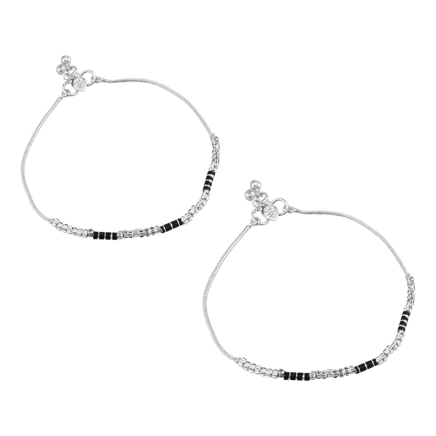 Oxidized Silver Indian Anklets for Women - Boho Payal Ankle Bracelets with Bells | Traditional Handmade Jewelry Set for Festivals, Weddings & Boho Fashion