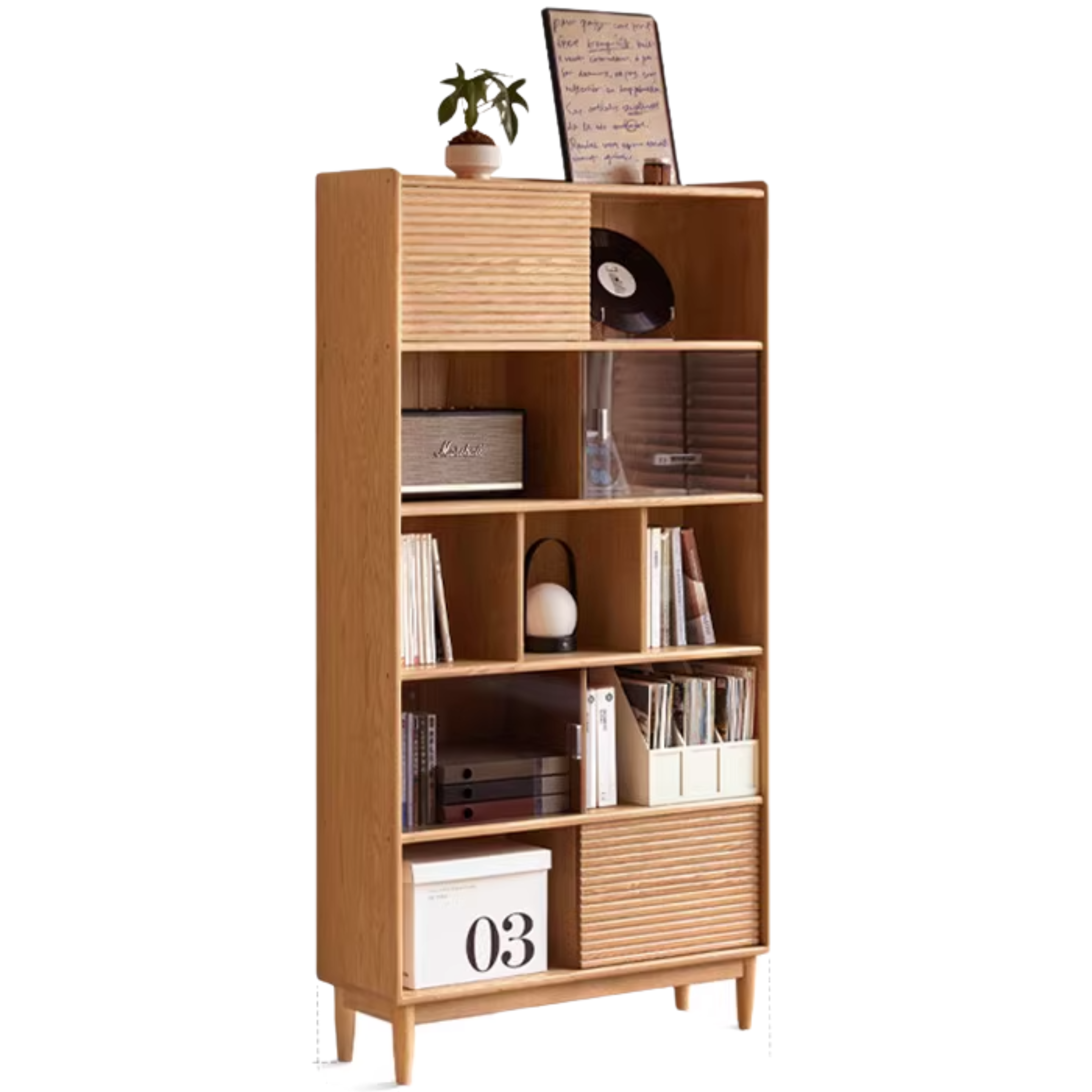 39.4x12.6x74.8 inch /100x32x190 сm / Natural Wood Color / Bookcase
