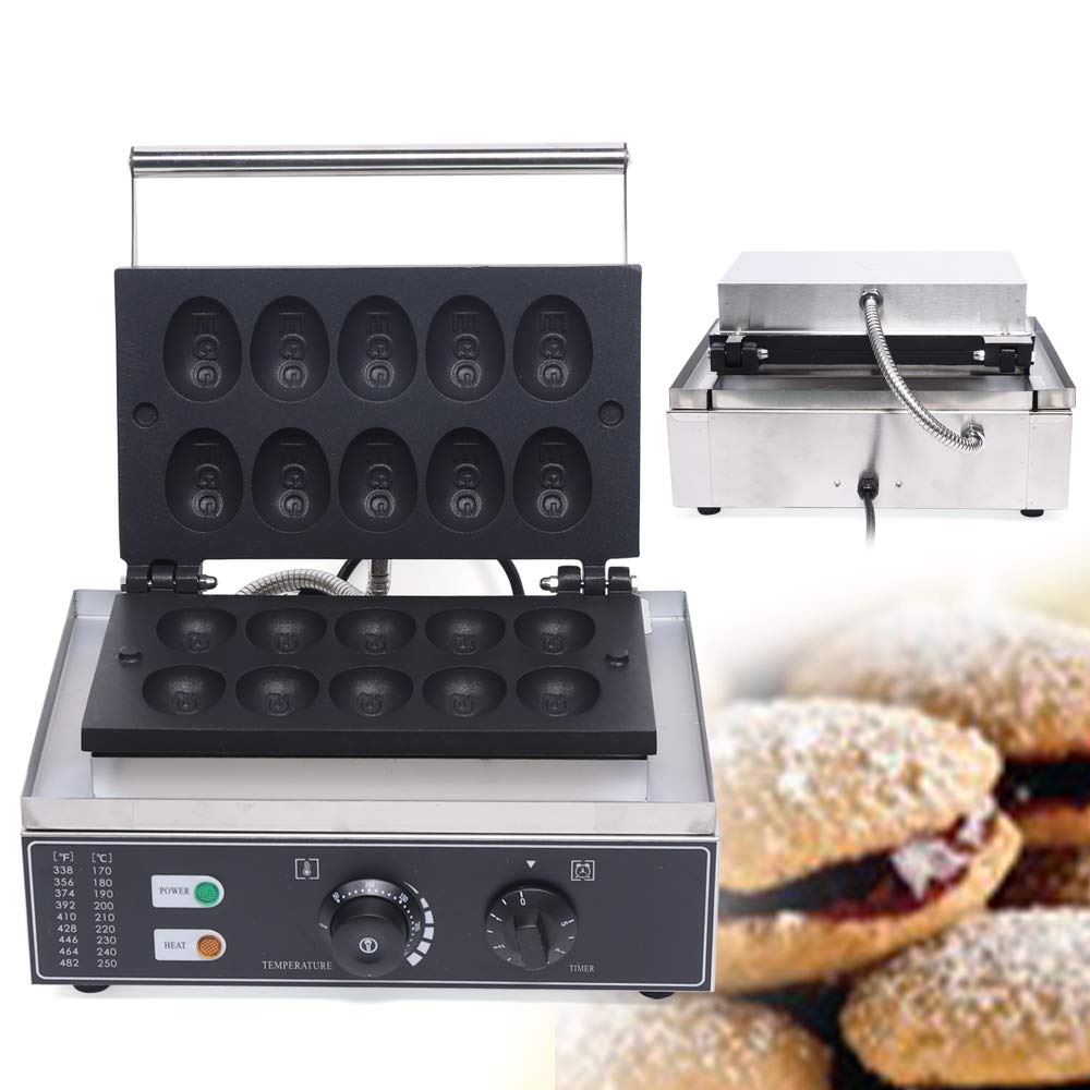 Nonstick Electric Egg Waffle Maker - 110V Commercial Egg Cake Baker Machine with 1.5kW Power - Perfect for Bubble Waffles, Egg Puffs & Street Food Snacks at Home or Cafe