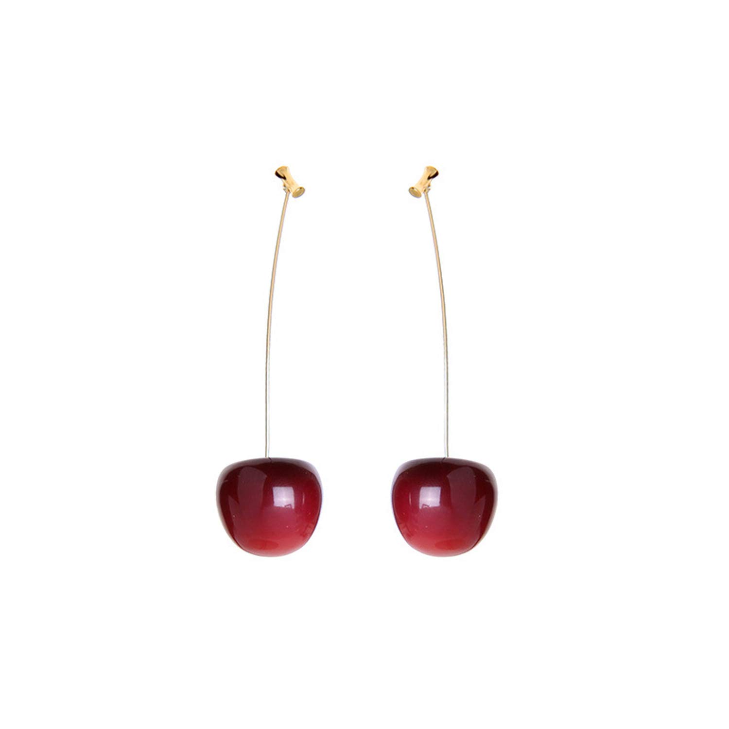 3D Cherry Dangle Earrings - Sweet Cute Red Cherry Drop Earrings for Women, Wine Red Fruit Jewelry | Perfect for Summer Outfits, Date Nights & Gift Giving