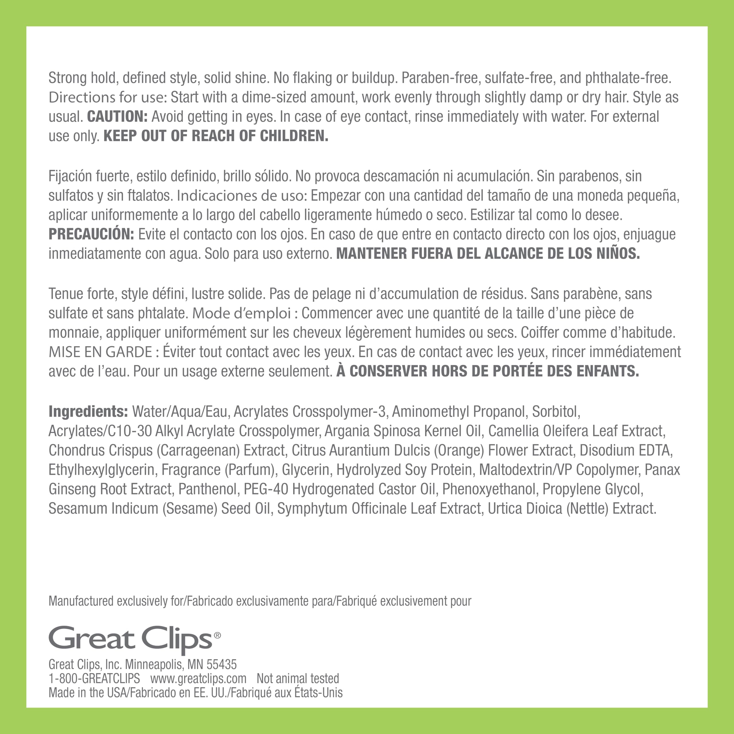 GREAT CLIPS LATITUDE Firm Style Gel for Men - High Hold & Shine Hair Styling Gel (32oz) - Perfect for Pompadours, Slick Backs & Everyday Grooming