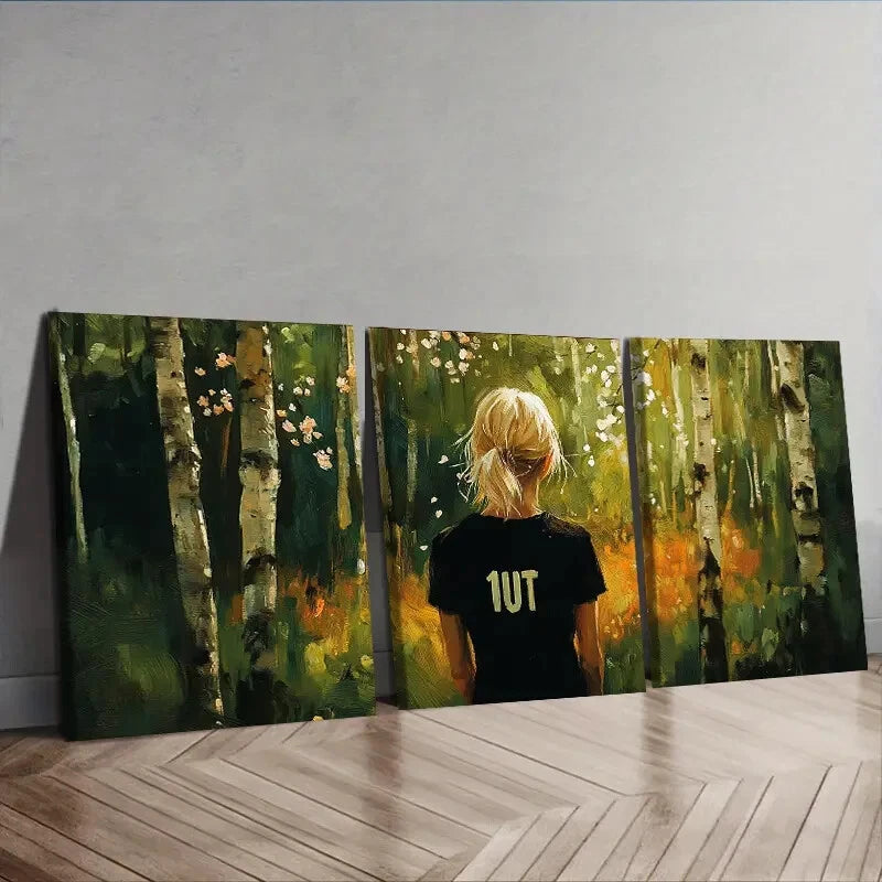 3-Piece Spring Forest Theme Wall Art Set - Framed Canvas 40x60cm (16x24in) - High Quality Print - 100% Australian Made - Ready to Hang - Perfect for Living Room, Bedroom & Office Decor