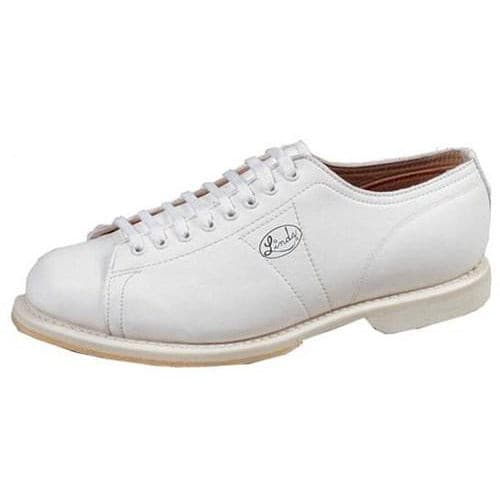 LINDS Men's Classic White Bowling Shoes - Comfortable & Durable for League Play & Casual Bowling