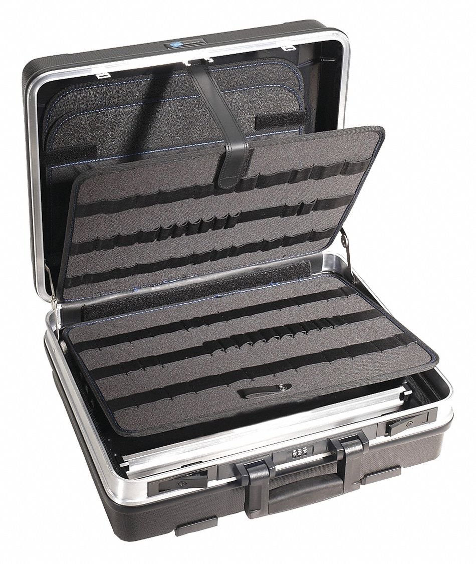 19-1/2 Inch Small Black Tool Case - Durable Portable Tool Storage Box for Mechanics, Electricians & DIY Home Improvement Projects