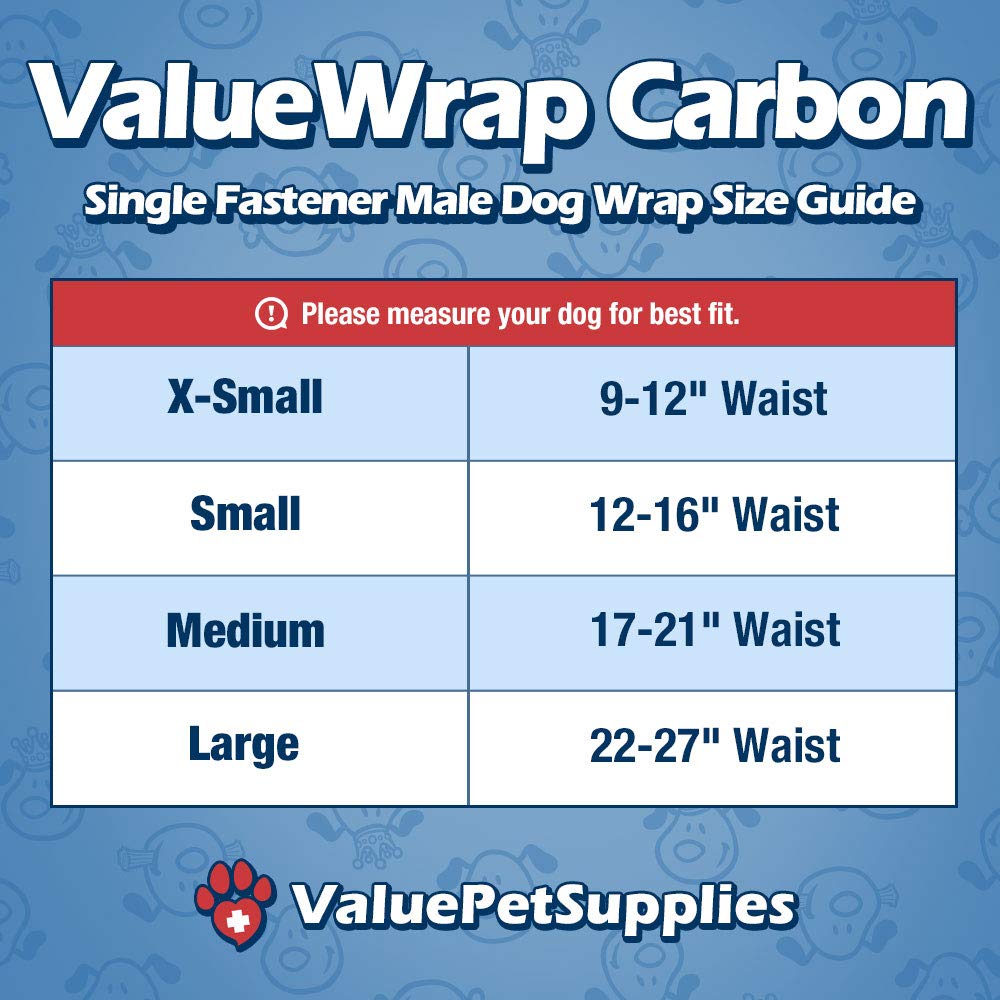 Disposable Dog Diapers for Male Dogs - Extra Small (1-Tab) 288 Count Bulk Pack with Activated Charcoal | Leak Proof, Wetness Indicator & Snag-Free Fastener | Ideal for Incontinence, Training & Travel