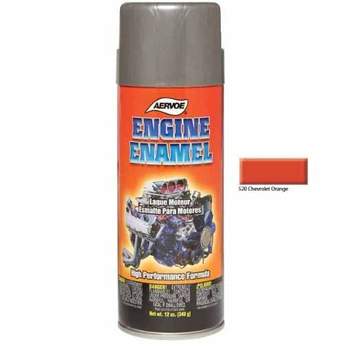 Aervoe 520 Chevrolet Orange Engine Paint - High Heat Resistant Automotive Enamel for Engine Blocks, Parts & DIY Projects - Perfect for Car Restoration & Mechanical Repairs