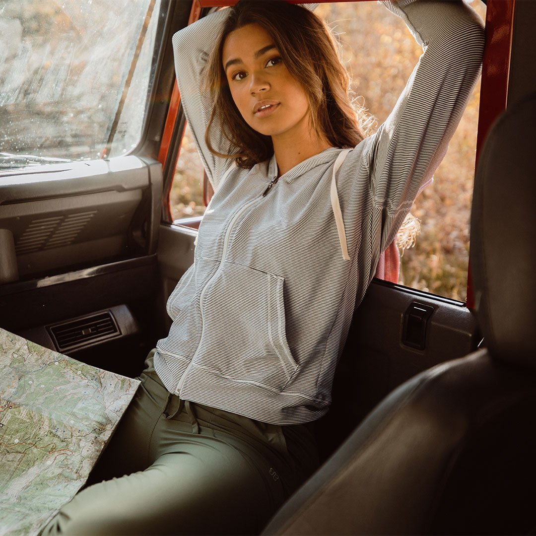 Albion Women's Lightweight Zip Up Hoodie - Soft Fleece Lined Pullover for Casual Wear, Gym & Outdoor Activities