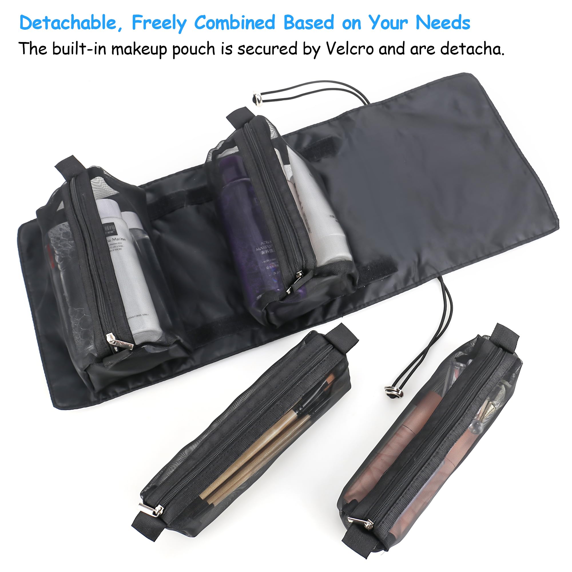 eWonLife 4-in-1 Waterproof Makeup Travel Bag for Women - Large Cosmetic Organizer for Travel & Daily Use