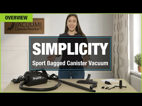 Simplicity Sport Bagged Canister Vacuum Cleaner - Powerful Lightweight Cleaning for Hardwood Floors & Carpets | Perfect for Home, Office & Pet Hair Removal