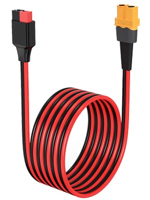 XT60 to Anderson Powerpole Adapter Cable - 12AWG Heavy Duty XT60 Female to Anderson Connector - 10FT Length for RC Batteries, Solar Panels, Portable Power Stations - Perfect for Off-Grid Power, DIY Solar Projects & Emergency Backup