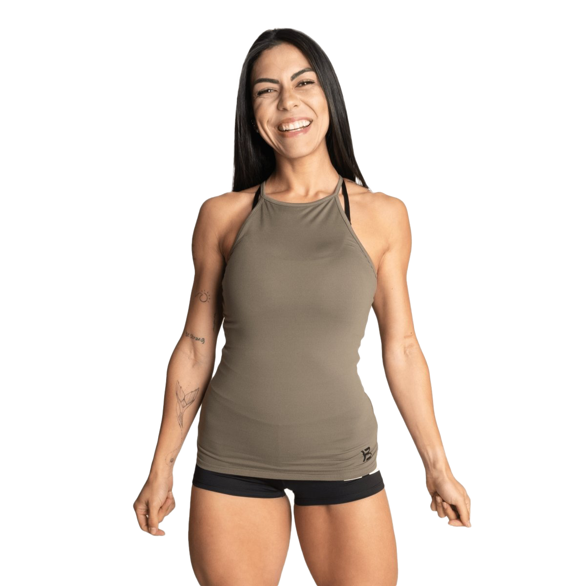 Better Bodies Performance Halter Top - Breathable & Moisture-Wicking Workout Shirt for Women (Wash Green) | Ideal for Yoga, Running & Gym Training