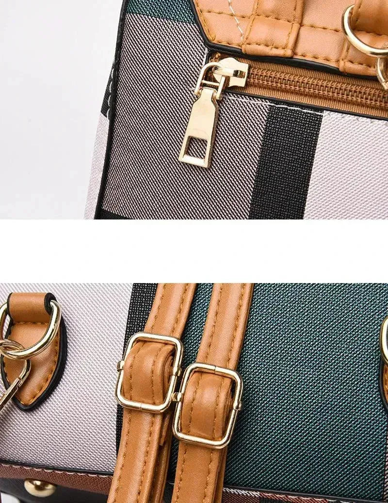 Stylish Plaid Casual Backpack Crossbody Bag for Women & Men - Perfect for Travel, School, Work and Daily Use