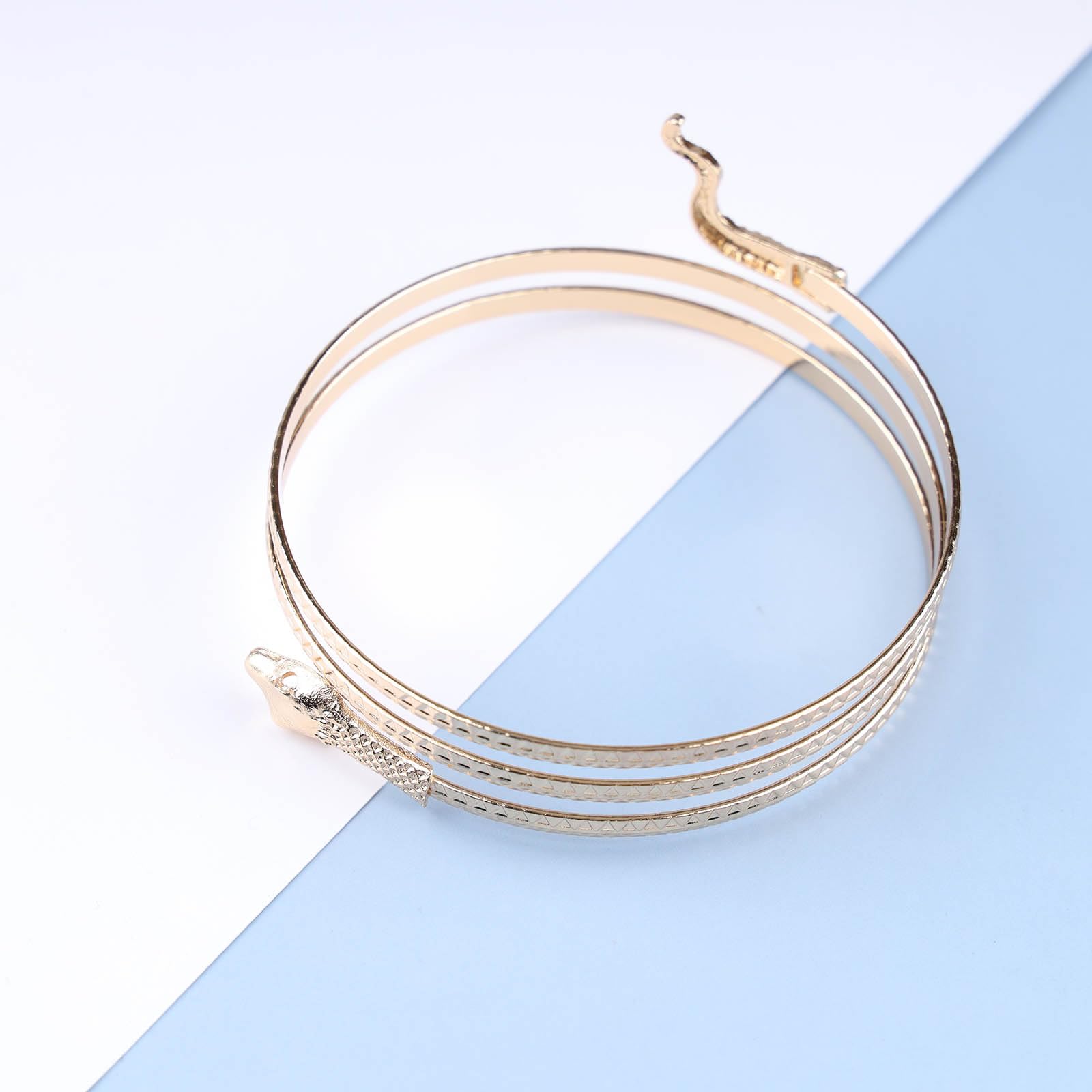 Vintage Punk Snake Bangle Bracelet - Swirl Serpent Arm Cuff for Women | Gothic Jewelry, Boho Armlet, Statement Piece for Parties & Festivals