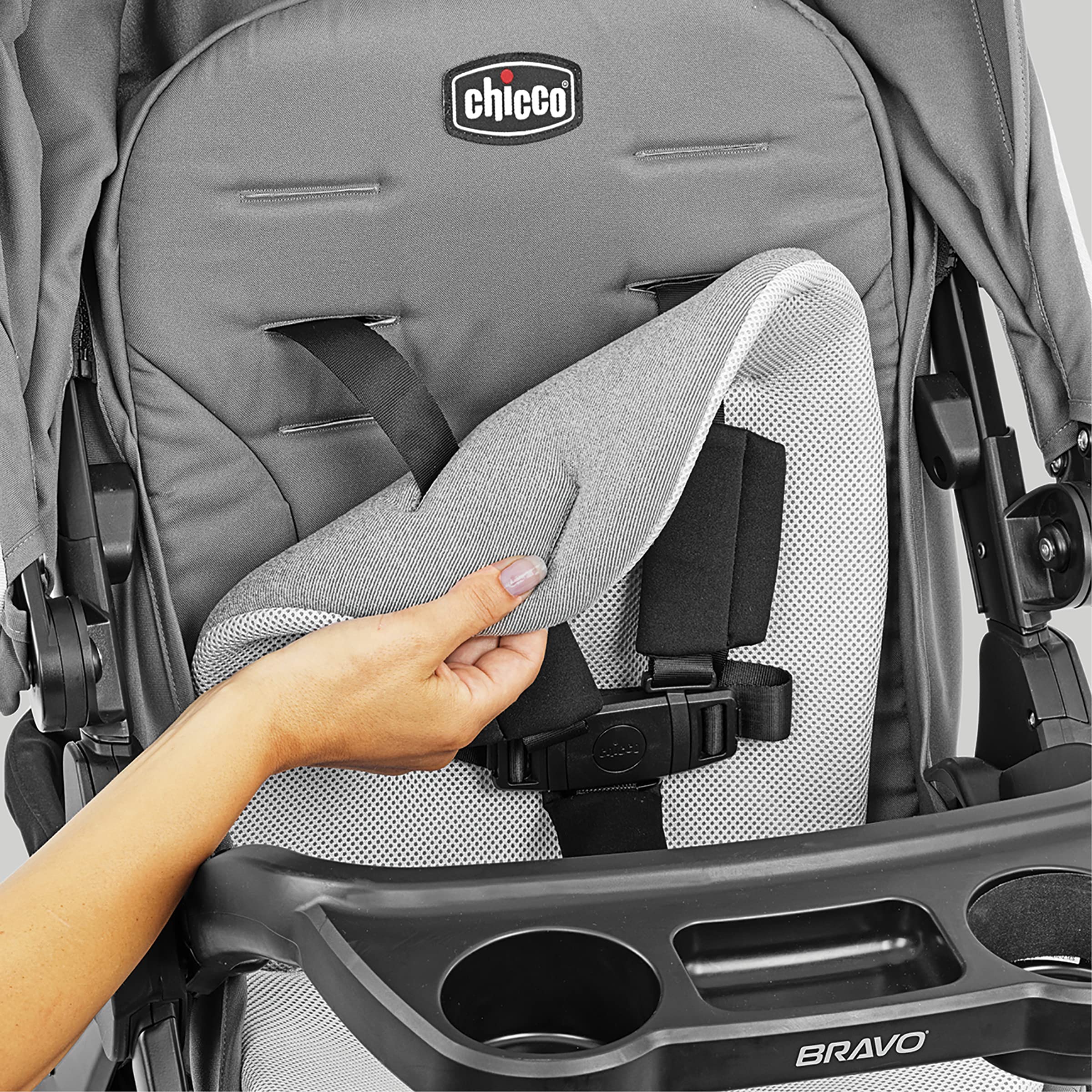 Chicco Bravo LE Trio Travel System - Quick-Fold Stroller with KeyFit 30 Zip Infant Car Seat Combo | Driftwood Grey | Perfect for Newborns, Travel & Everyday Use