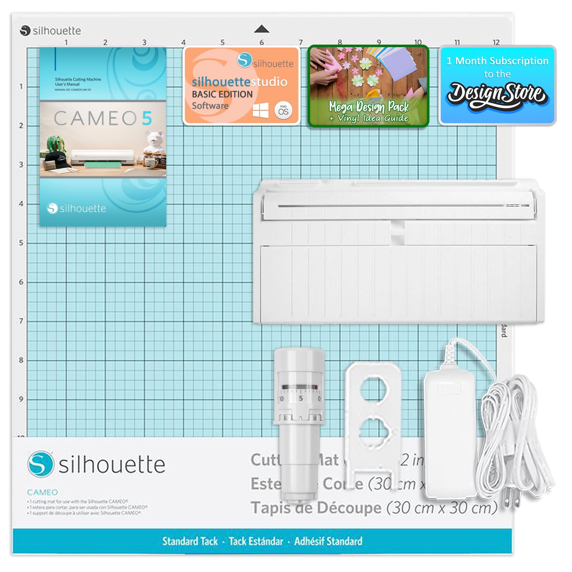 Silhouette Cameo 5 Cutting Machine with 8-in-1 Pink Heat Press Bundle & Siser HTV Vinyl - Perfect for DIY Crafts, T-Shirt Designs, and Home Decor Projects