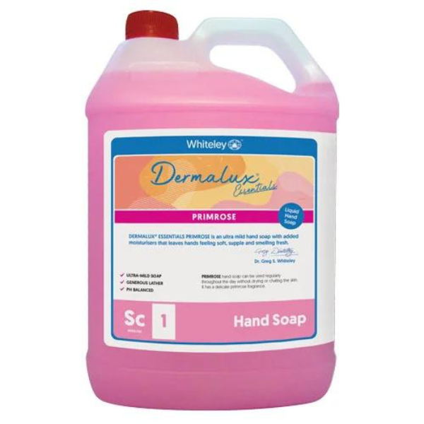 Whiteley Primrose Hand Soap 5L (1.32 Gallon) - Gentle Moisturizing Liquid Soap for Kitchen, Bathroom & Office Use