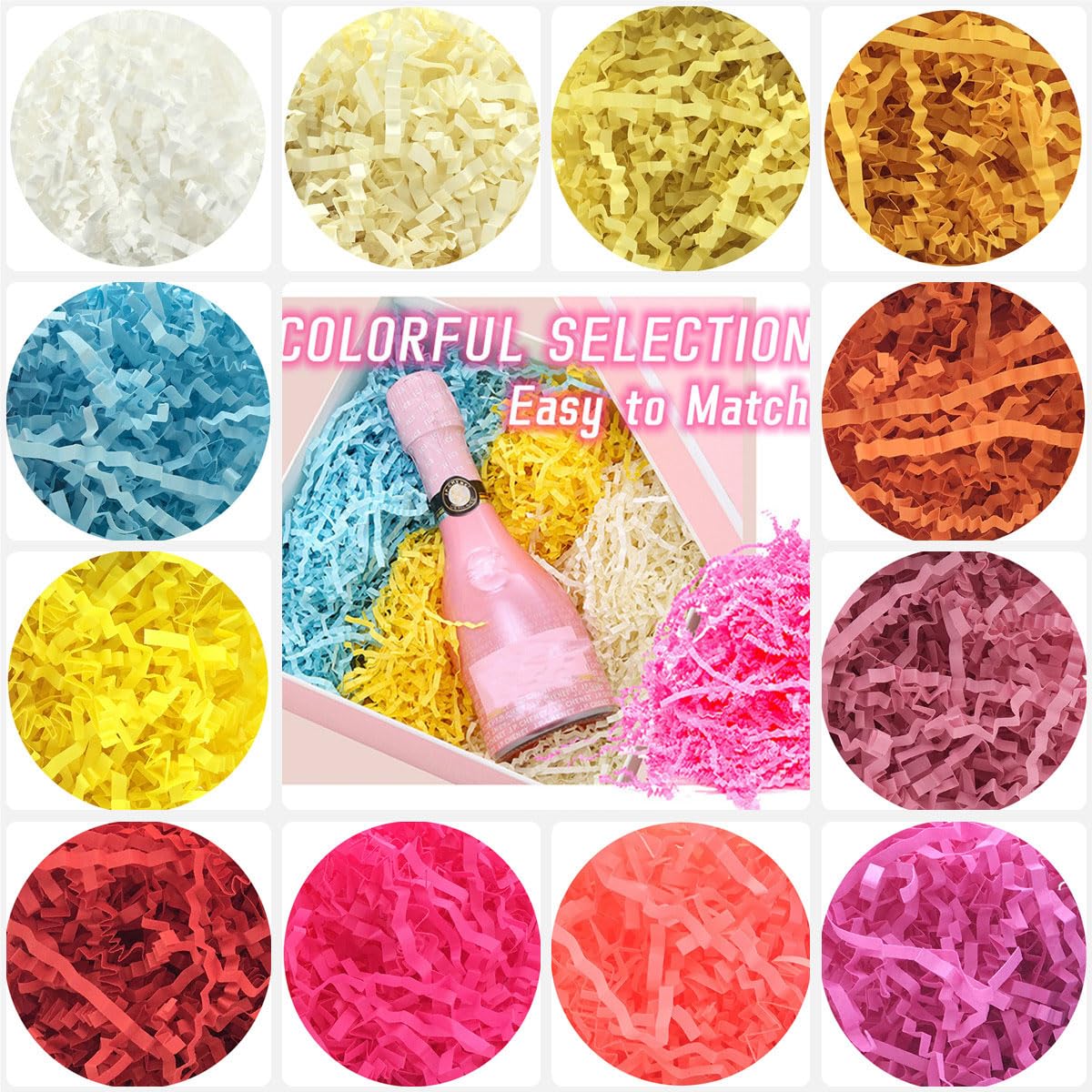 2LB Crinkle Cut Paper Shred Filler - Dark Blue Gift Wrapping & Packing Supplies for Easter Baskets, Gift Boxes, Party Decorations & Craft Projects