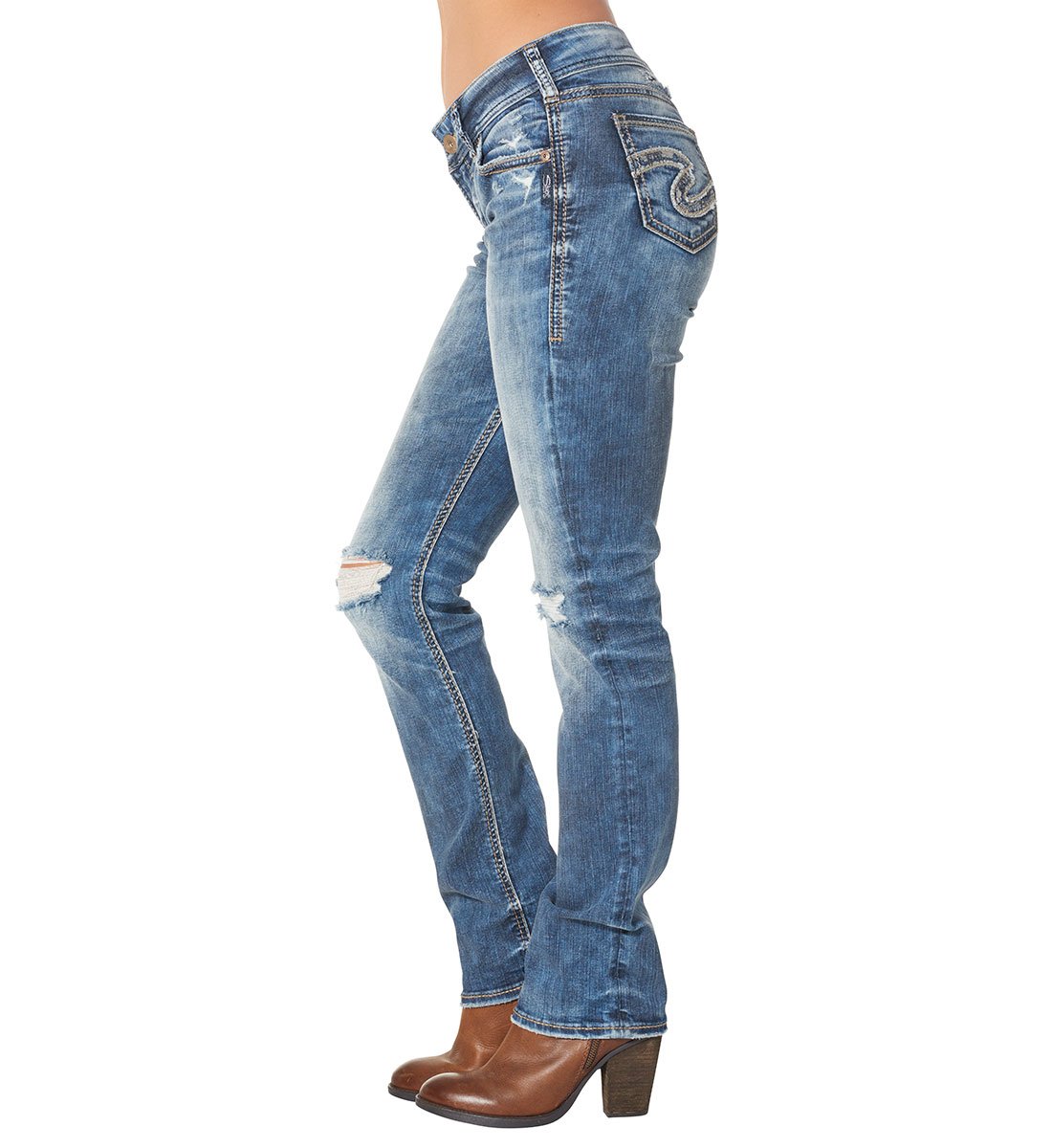 Silver Jeans Co. Women's Suki High Rise Slim Leg Jean - Stretchy Denim Pants for Everyday Comfort | Perfect for Work, Casual Outfits & Date Nights