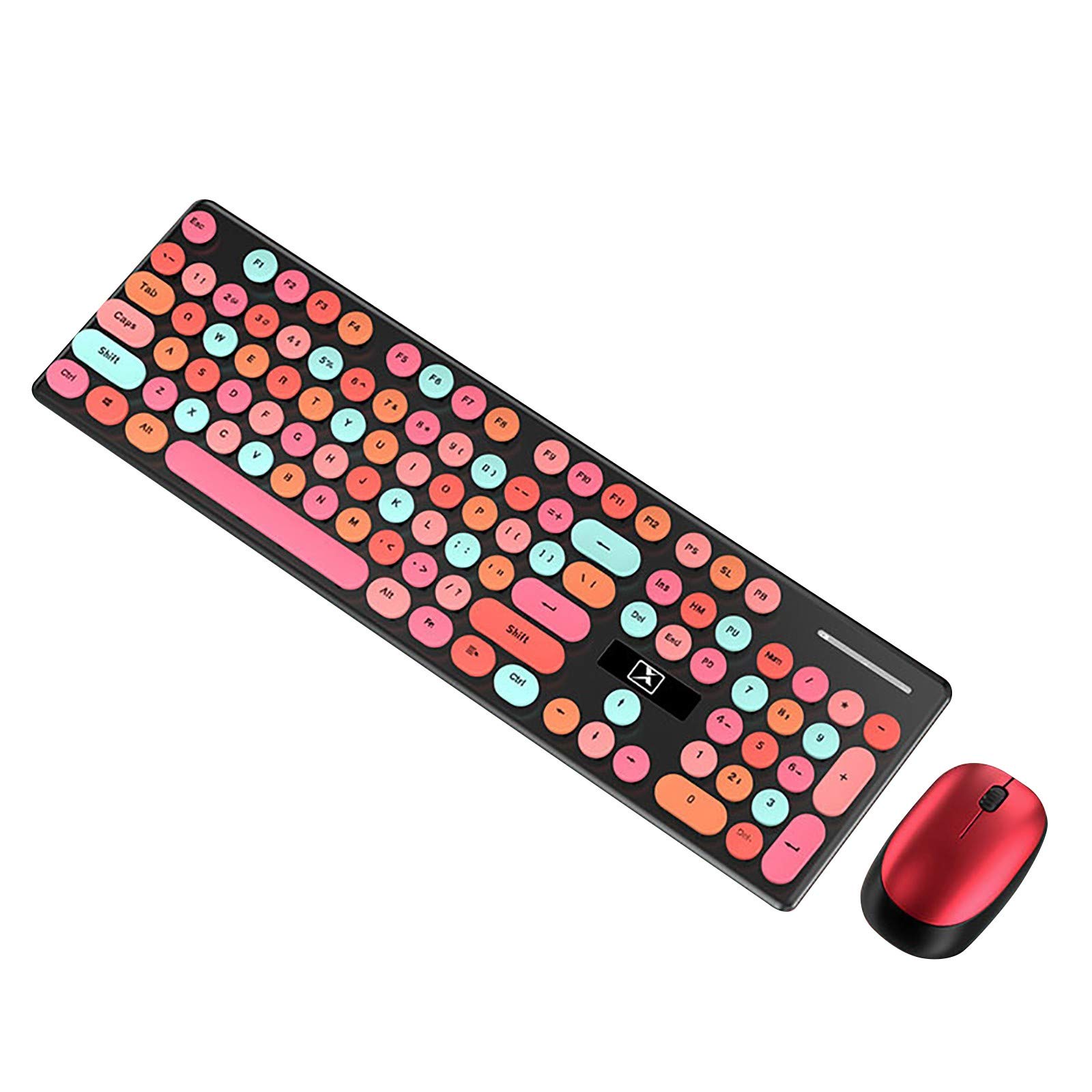 N620 Wireless Keyboard and Mouse Combo - 2.4G Ergonomic Wireless Keyboard with Punk Keycaps for PC/Laptop, Silent Typing - Perfect for Gaming, Office & Home Use