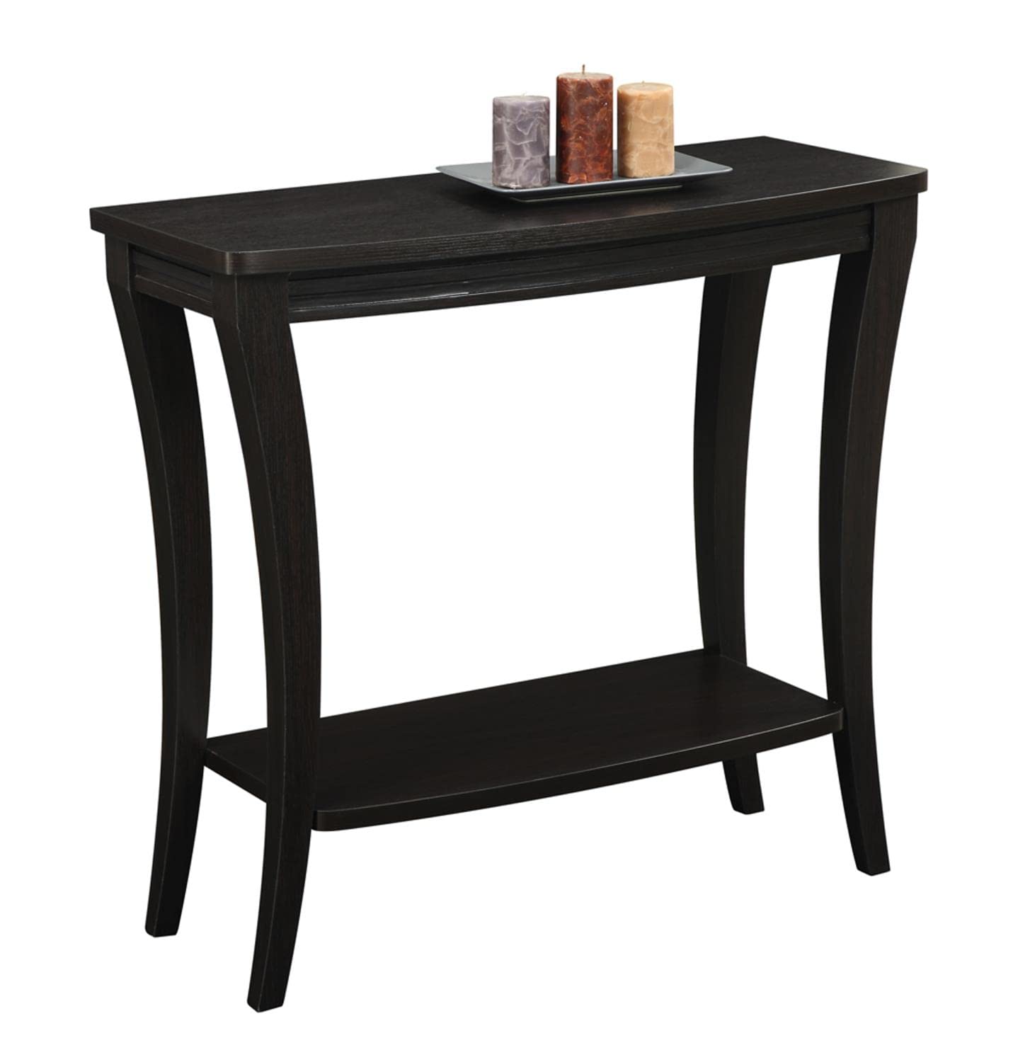 Convenience Concepts Newport Console Table with Shelf - Espresso Finish for Entryway, Living Room & Hallway Decor