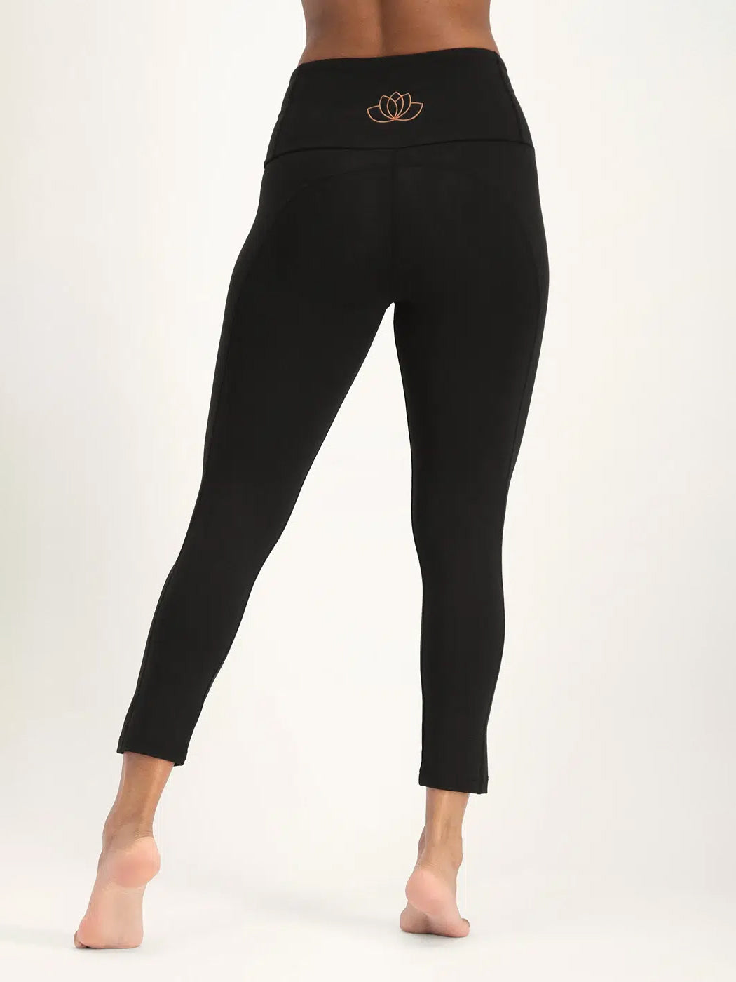 Urban Goddess Surya 7/8 Yoga Leggings - Onyx Black | High-Waisted Workout Pants for Women | Perfect for Yoga, Pilates & Gym